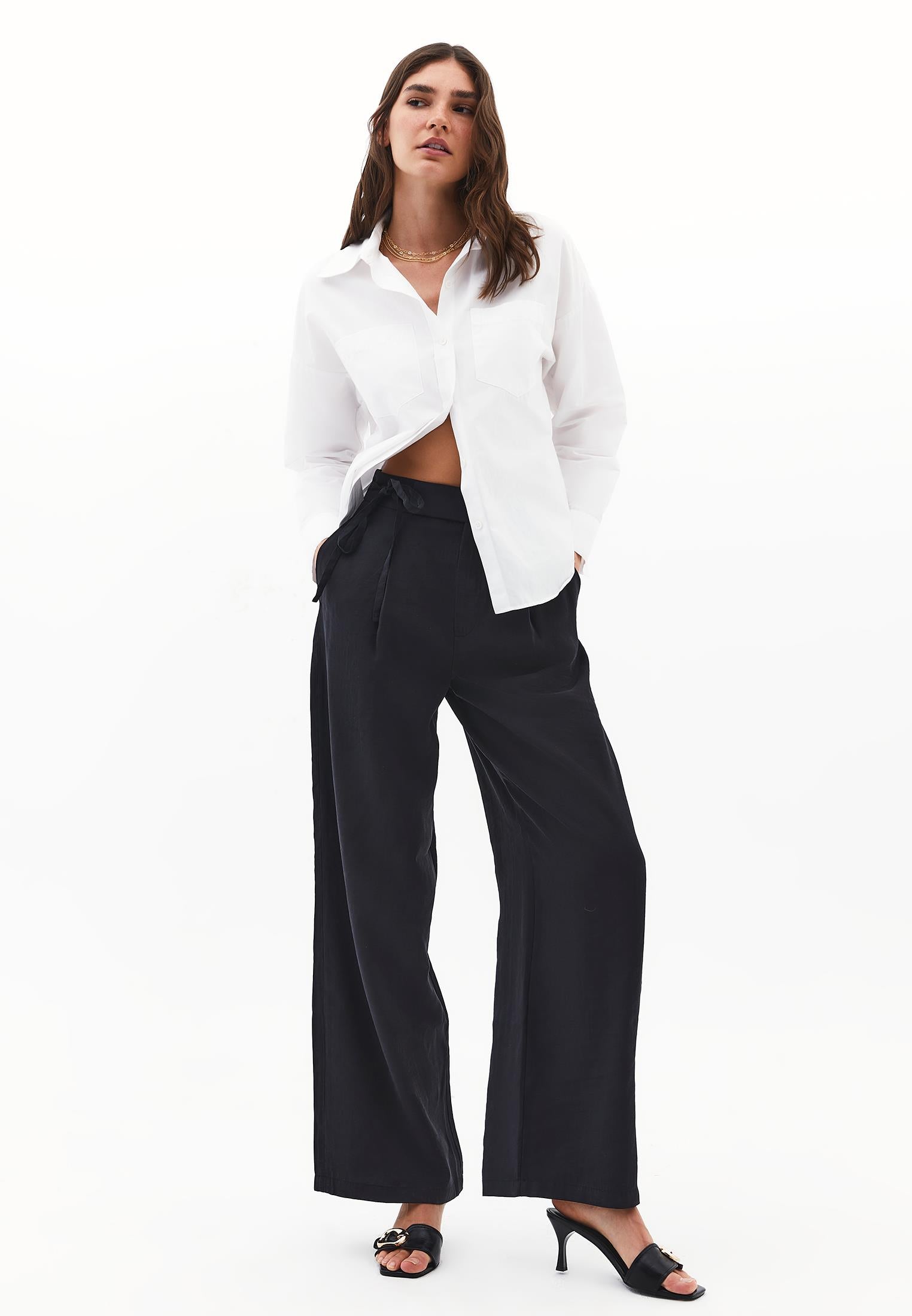 Ultra High Waist Modal Pants - BLACK