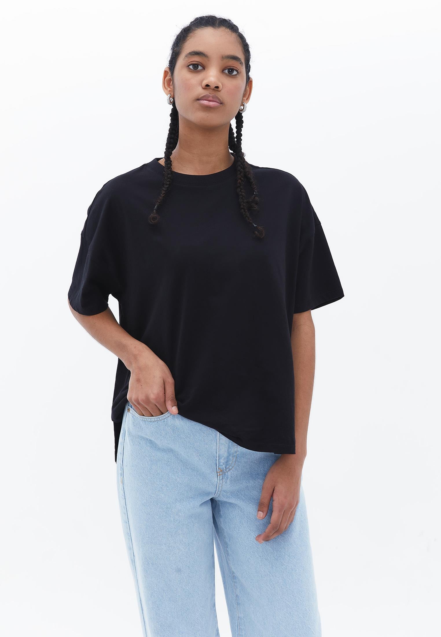 Oversize Crew Neck T-Shirt - BLACK