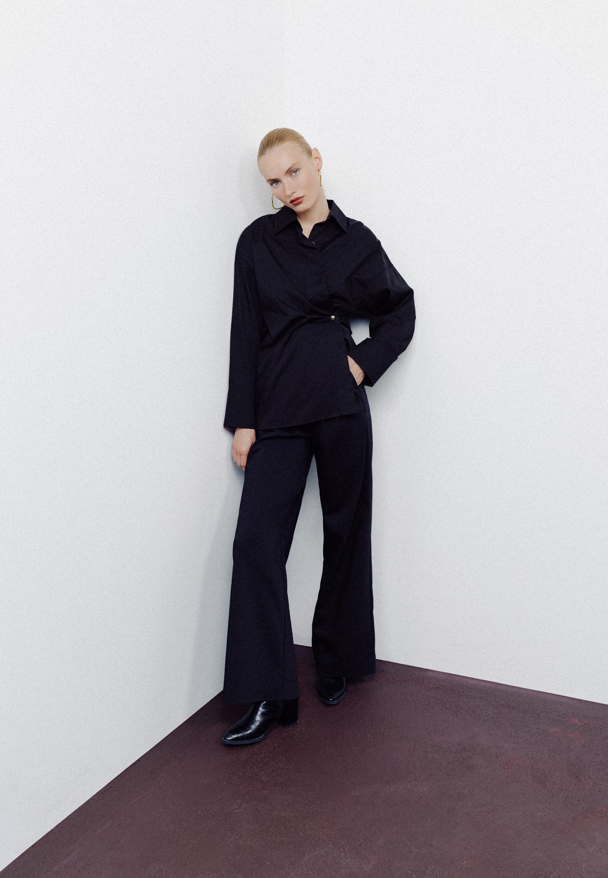 High Waist Pants - BLACK