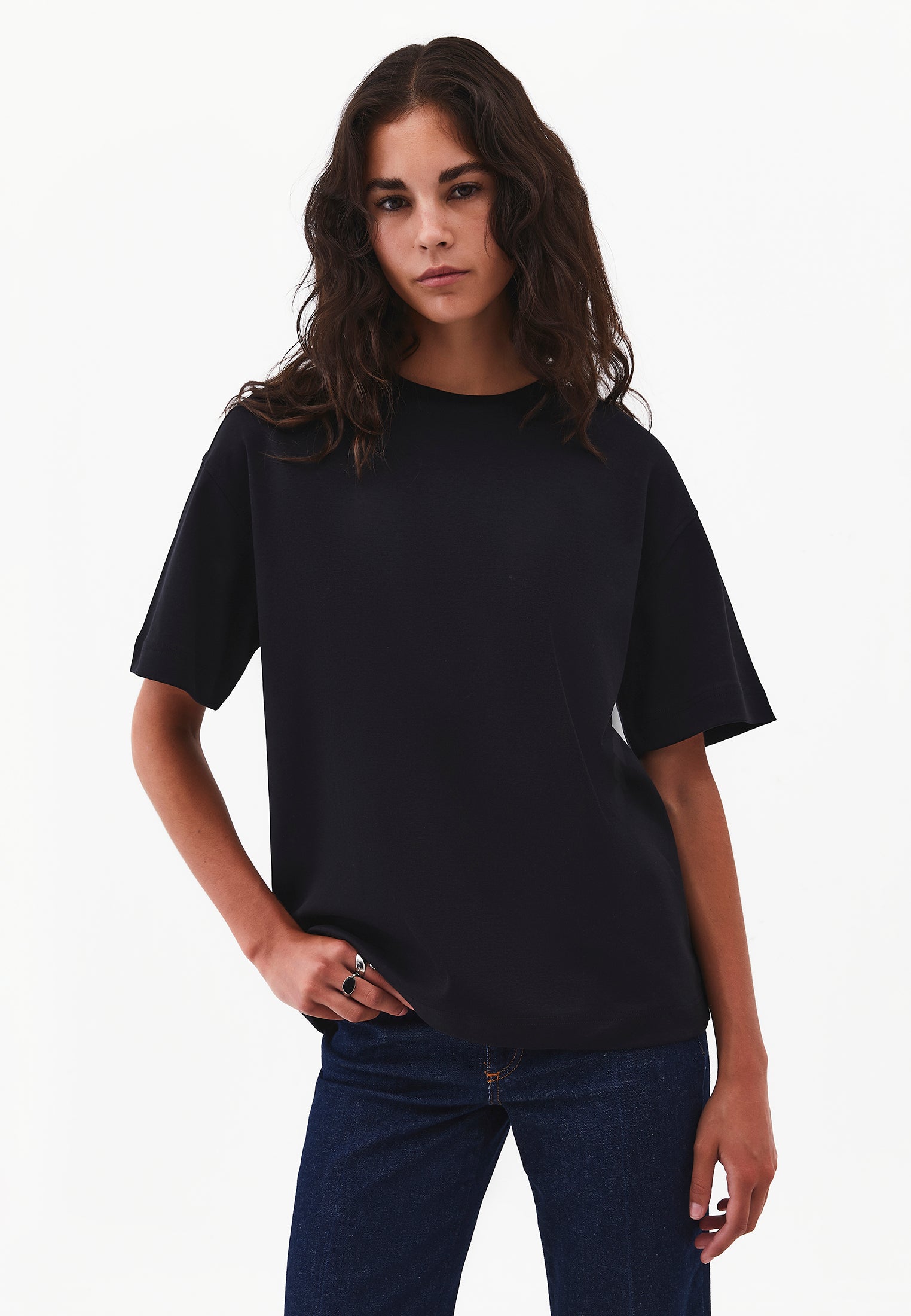 Oversize Crew Neck Short Sleeve T-Shirt - BLACK