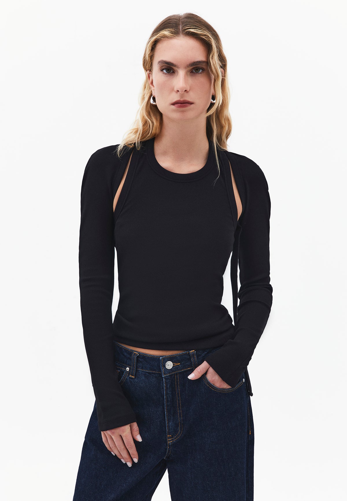 Halter Neck Sleeveless Blouse - BLACK