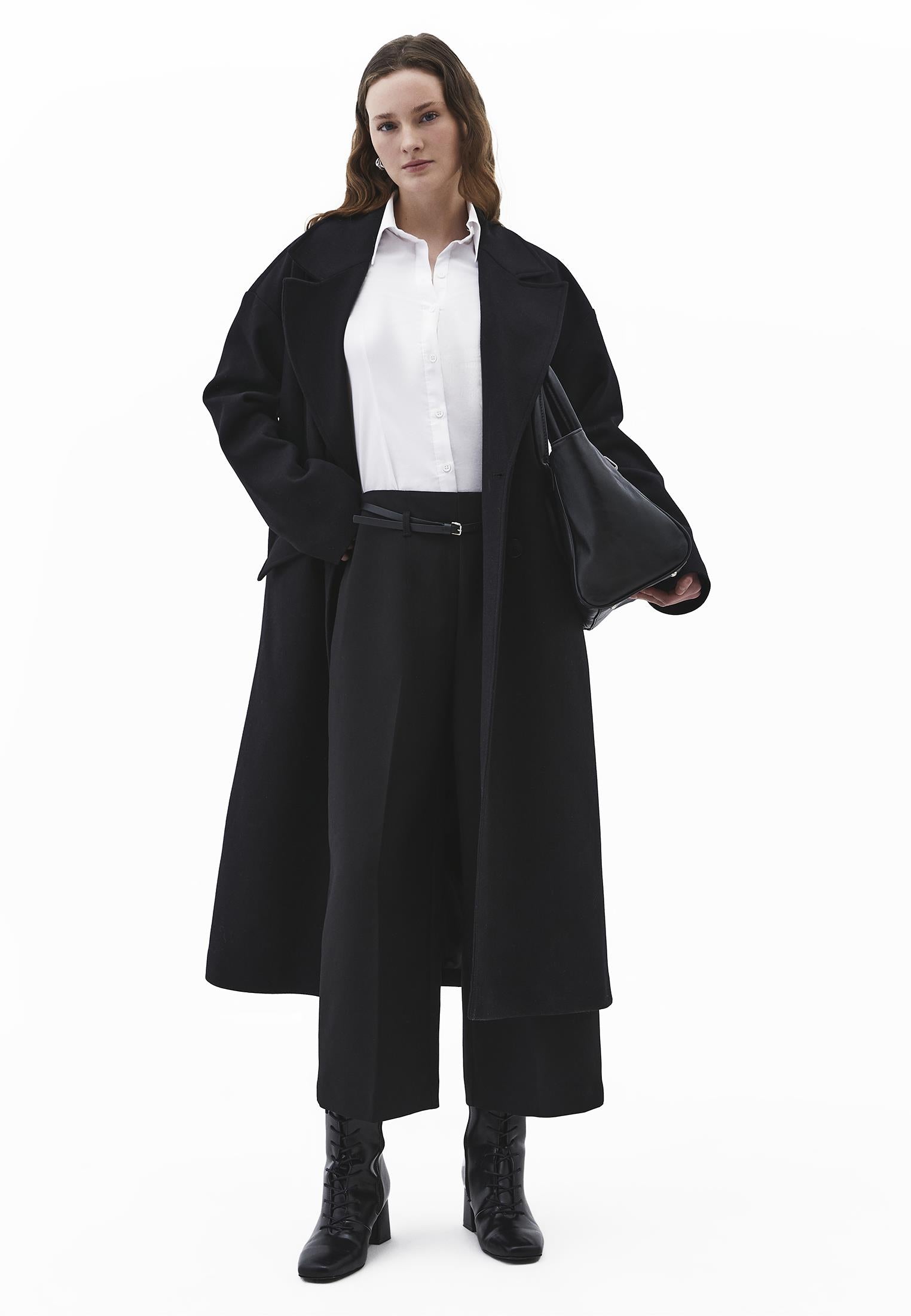 Ultra High Waist Wide Leg Pants - BLACK