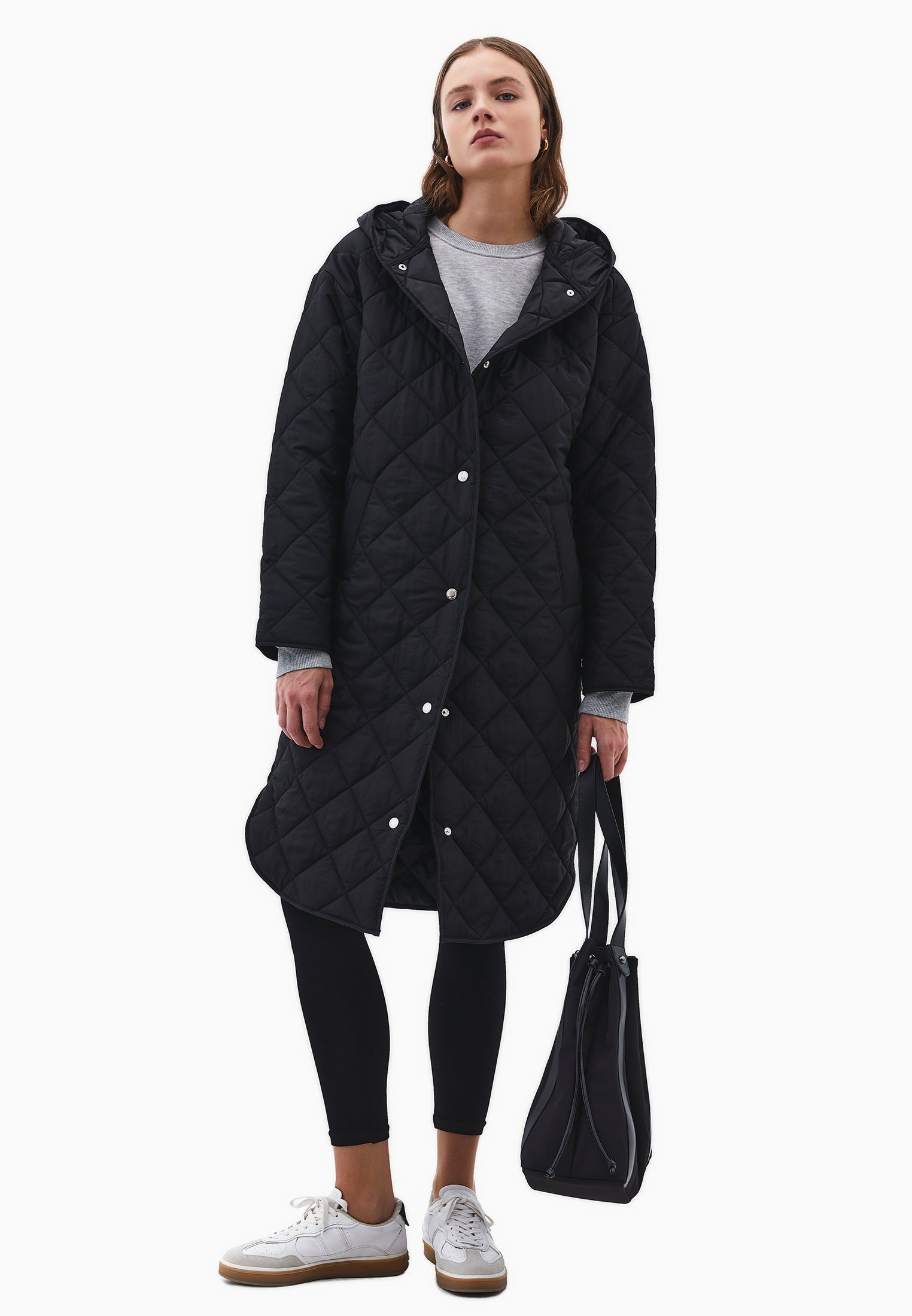 Long Coat With Hood - BLACK