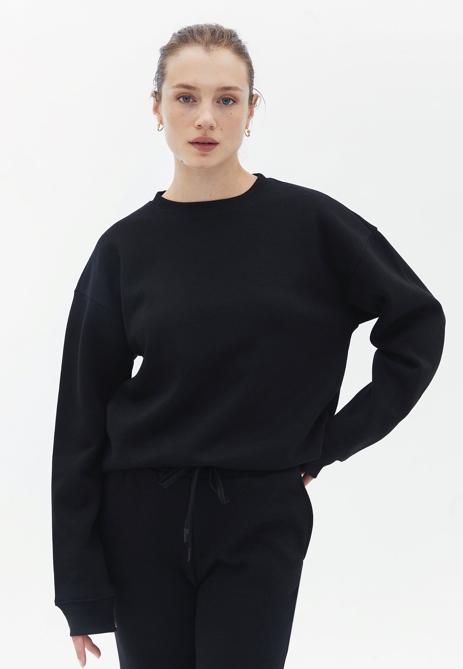 Oversize Long Sweatshirt - BLACK