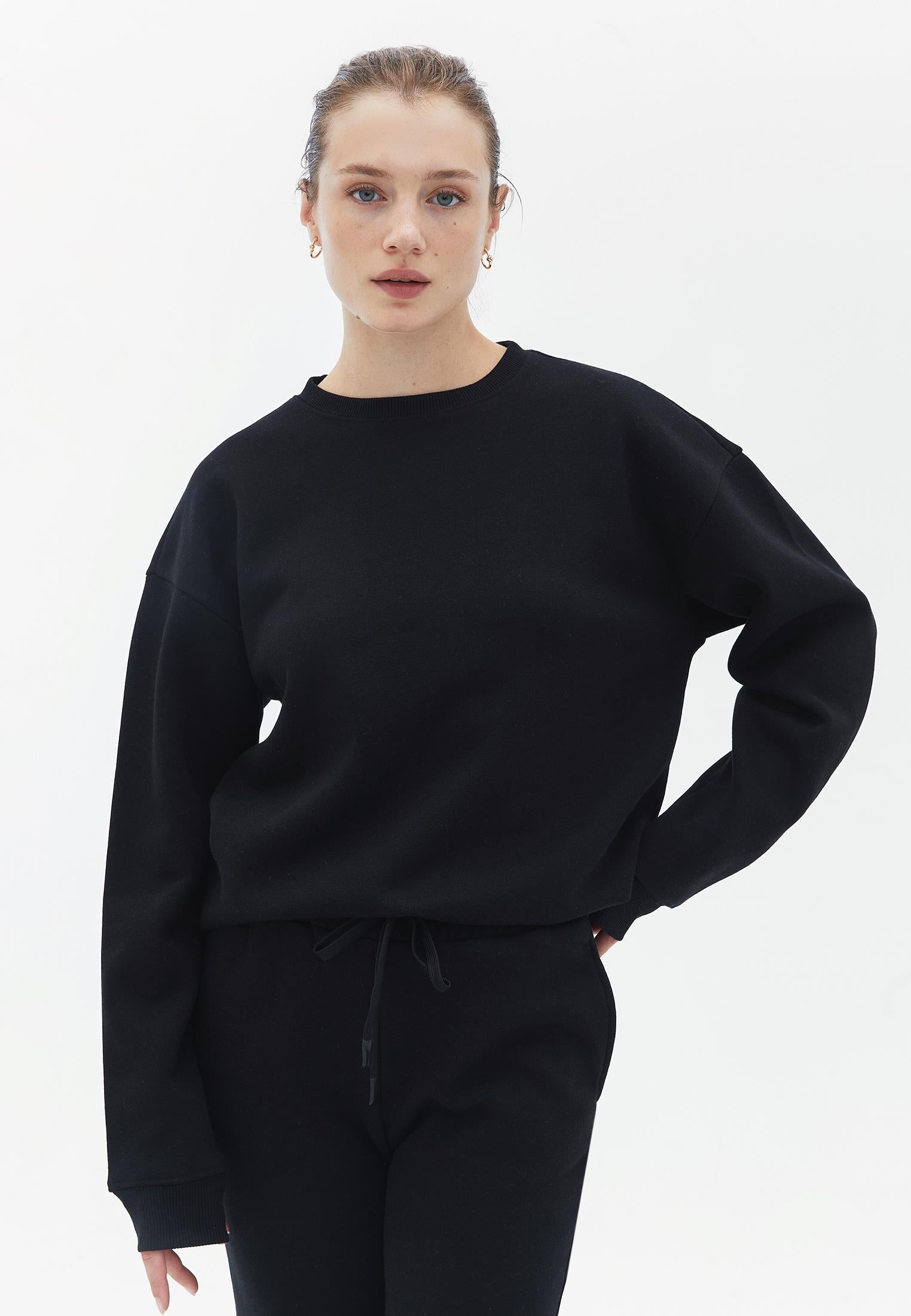 Oversize Long Sweatshirt - BLACK