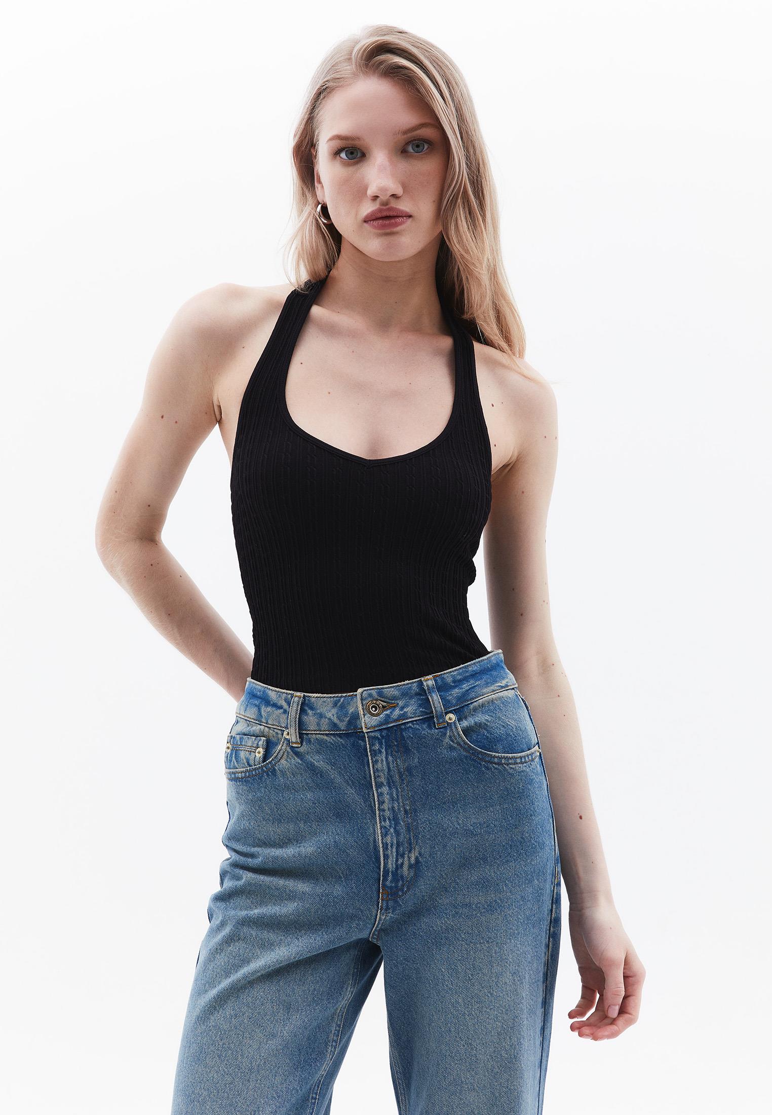 V Neck Seamless Camisole - BLACK