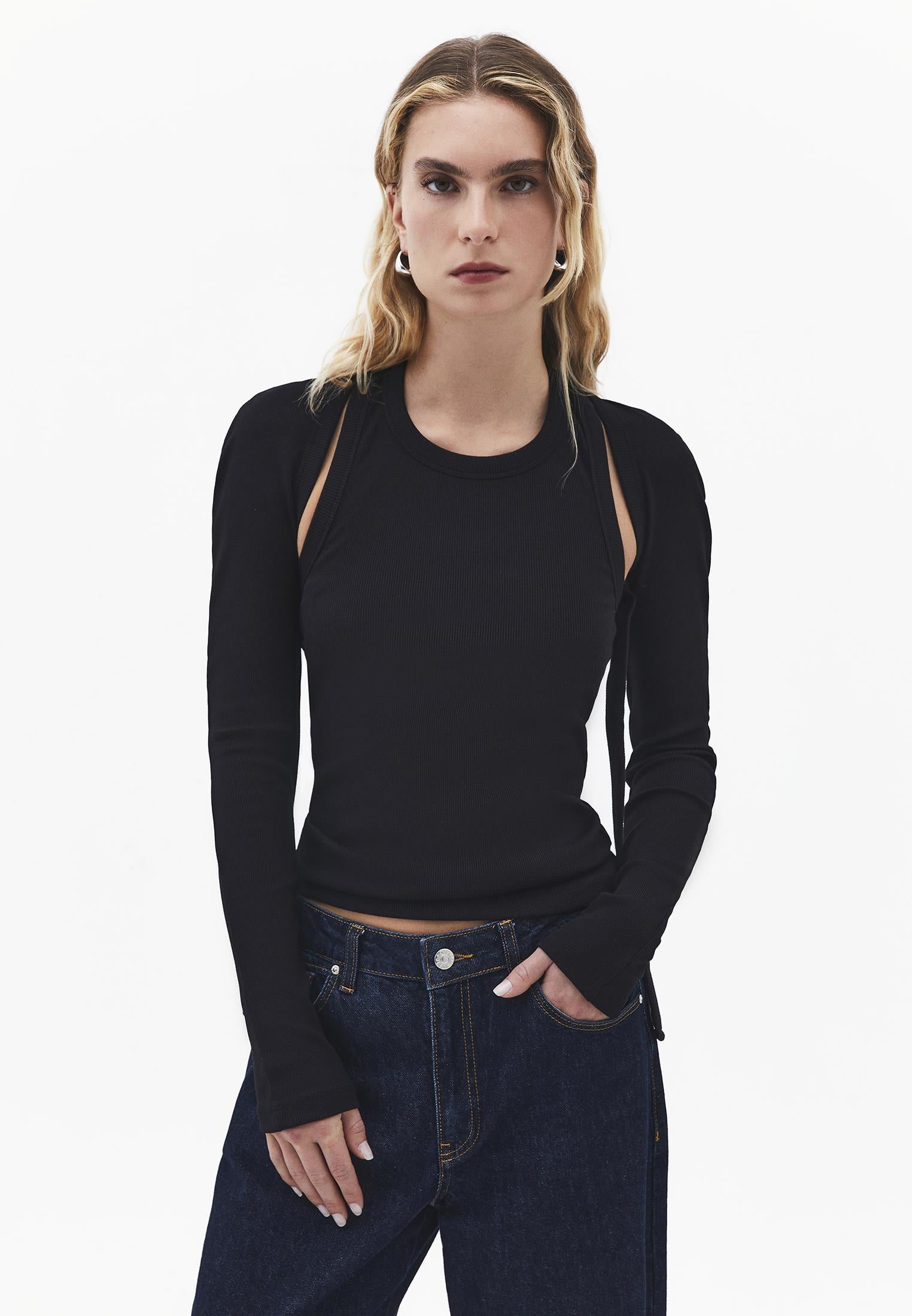 Halter Neck Sleeveless Blouse - BLACK