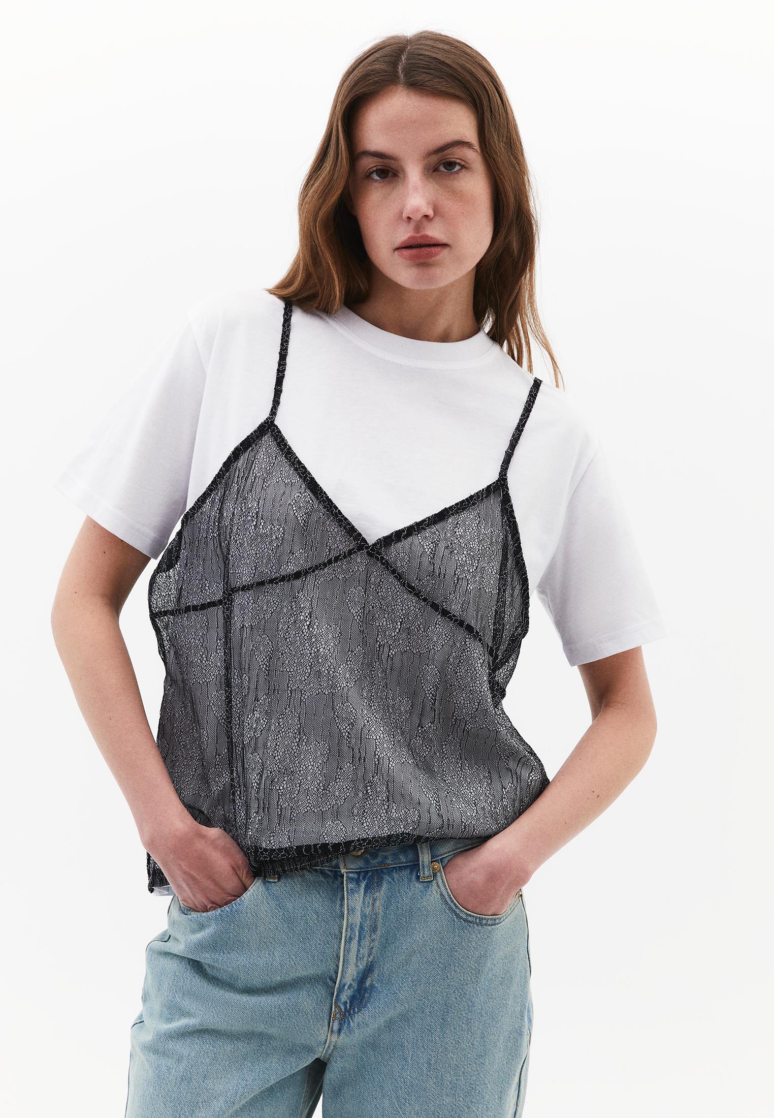 Oversize Crew Neck T-Shirt - WHITE/BLACK
