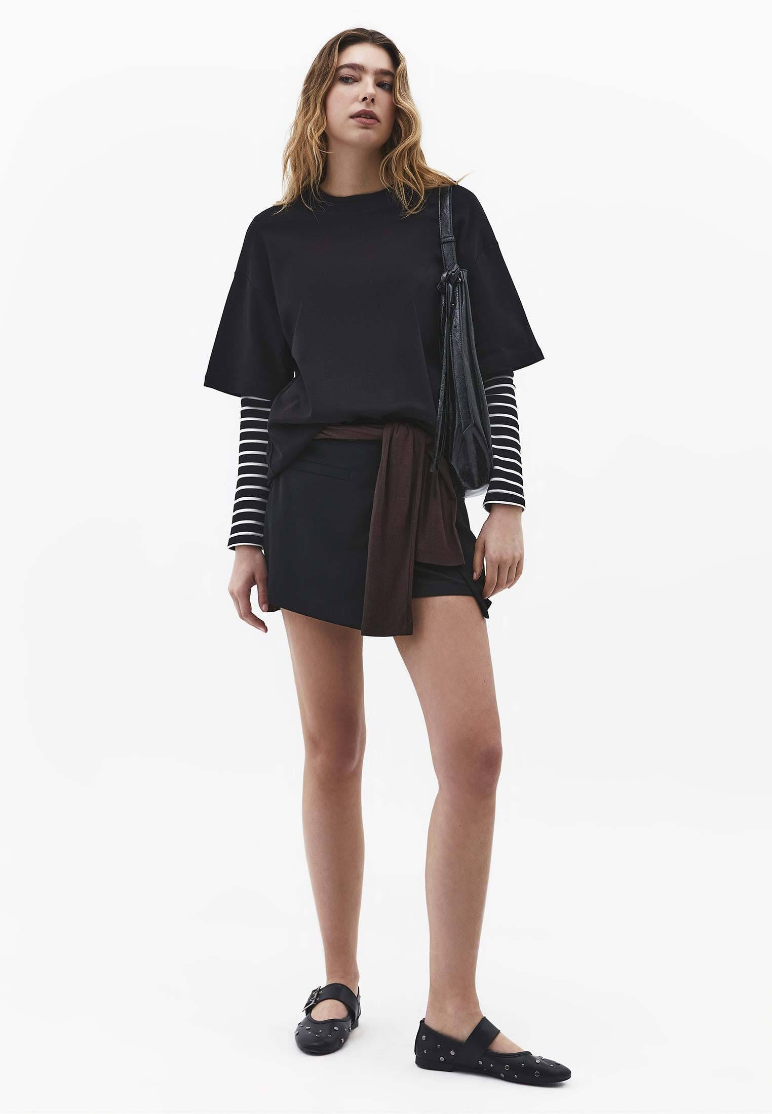 Oversize Tunic T-Shirt - BLACK