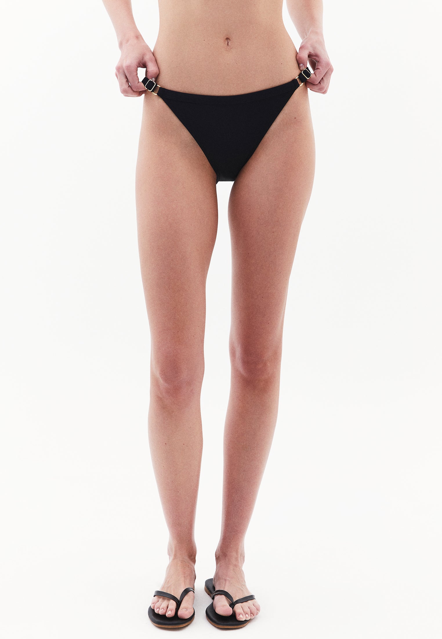 Buckled Low Waist Bikini Bottom - BLACK
