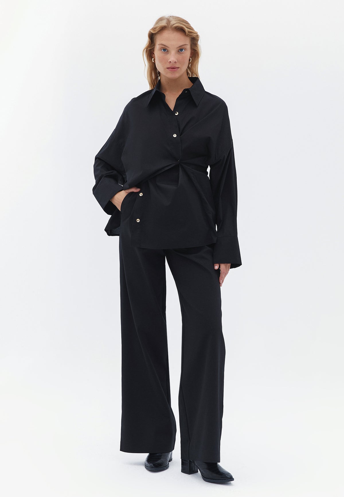 High Waist Pants - BLACK