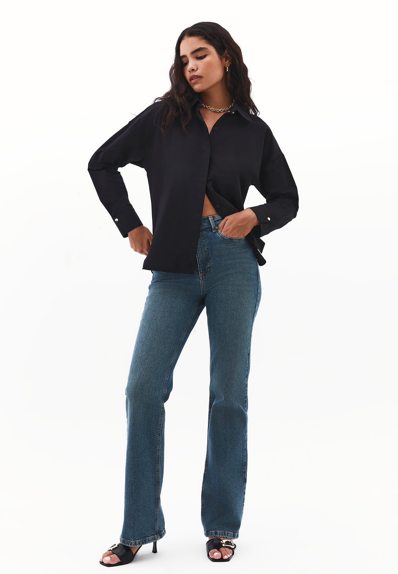 Shirt Model Poplin Weave - BLACK