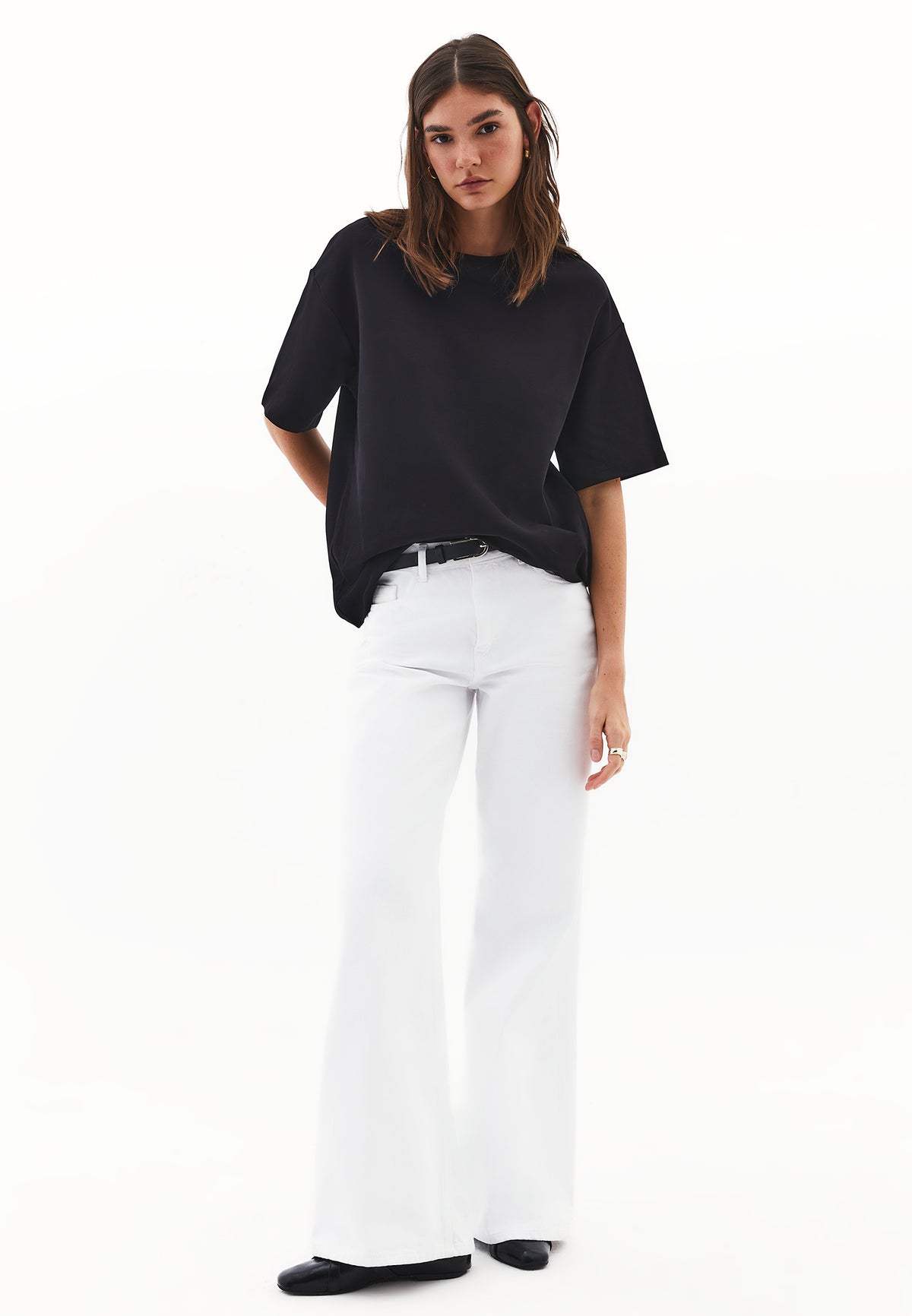 Oversize Cotton T-Shirt - BLACK
