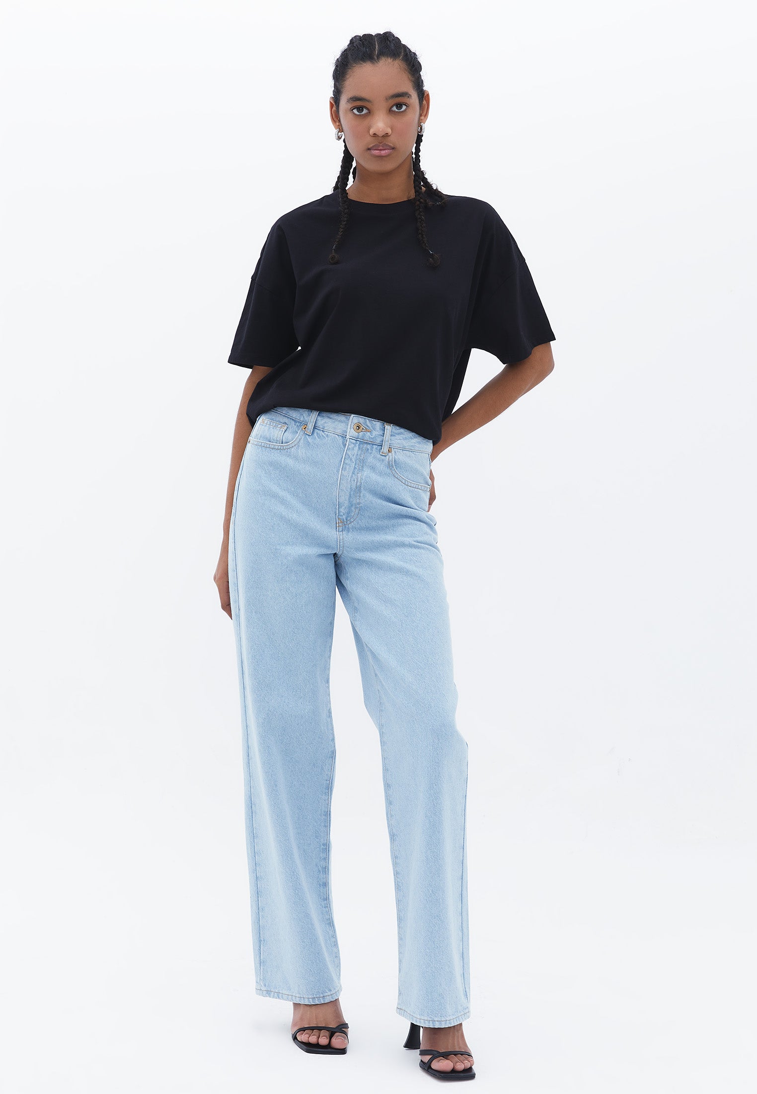 Oversize Crew Neck T-Shirt - BLACK