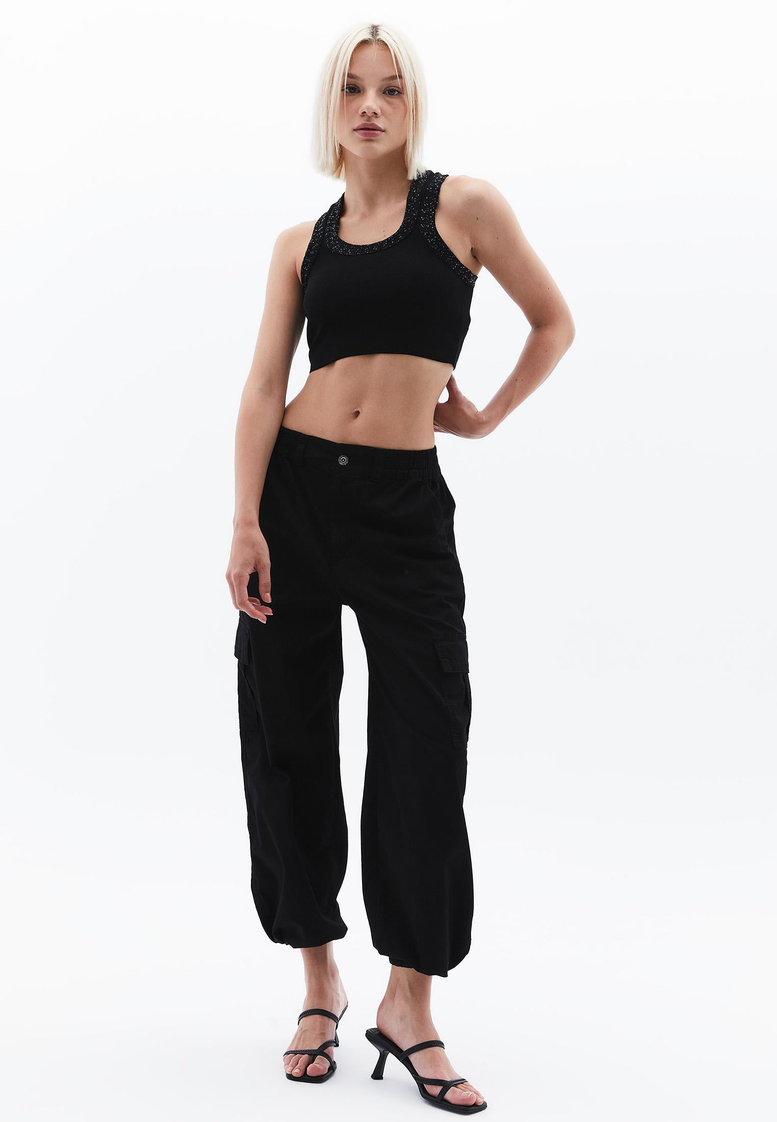 Shiny Tank Top - BLACK