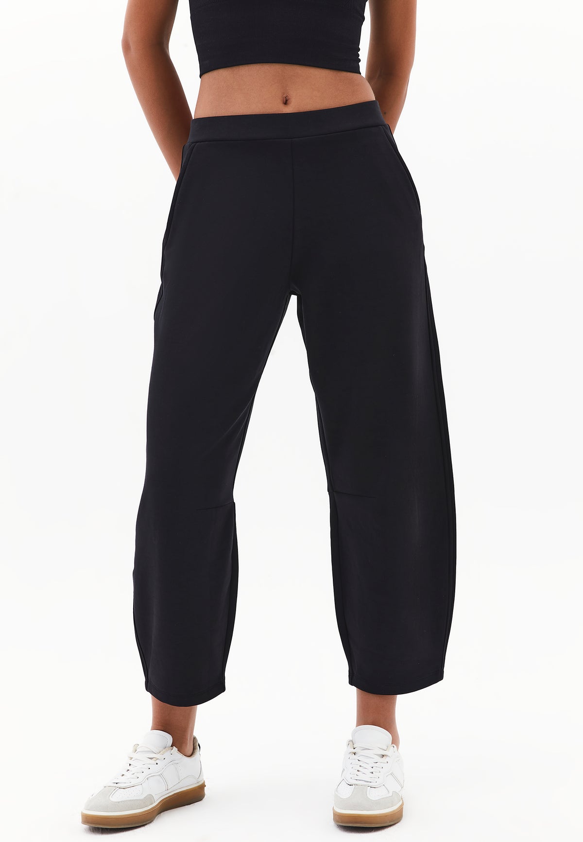 Barrel Leg Pants - BLACK
