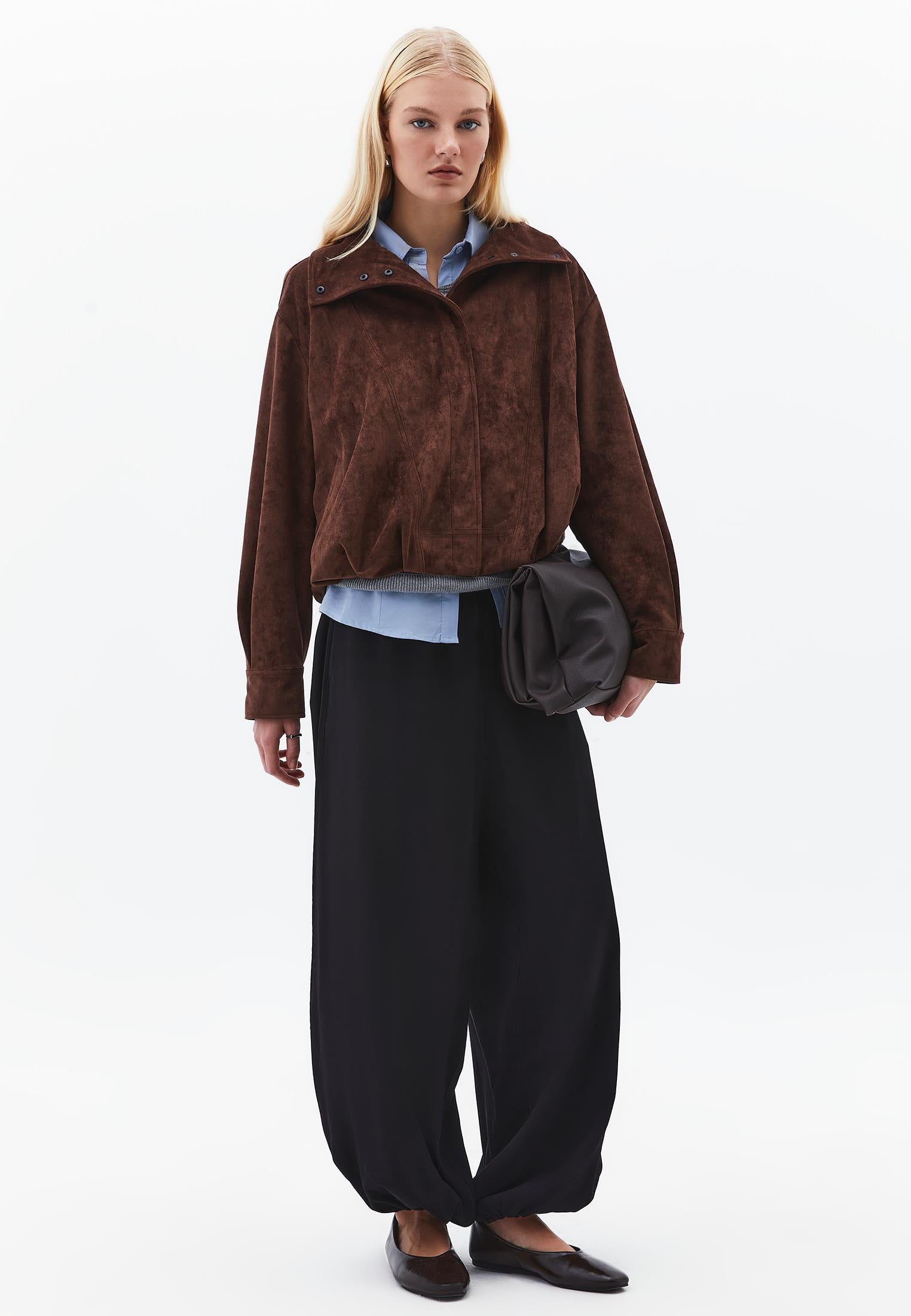 Balloon Form Jogger Pants - BLACK