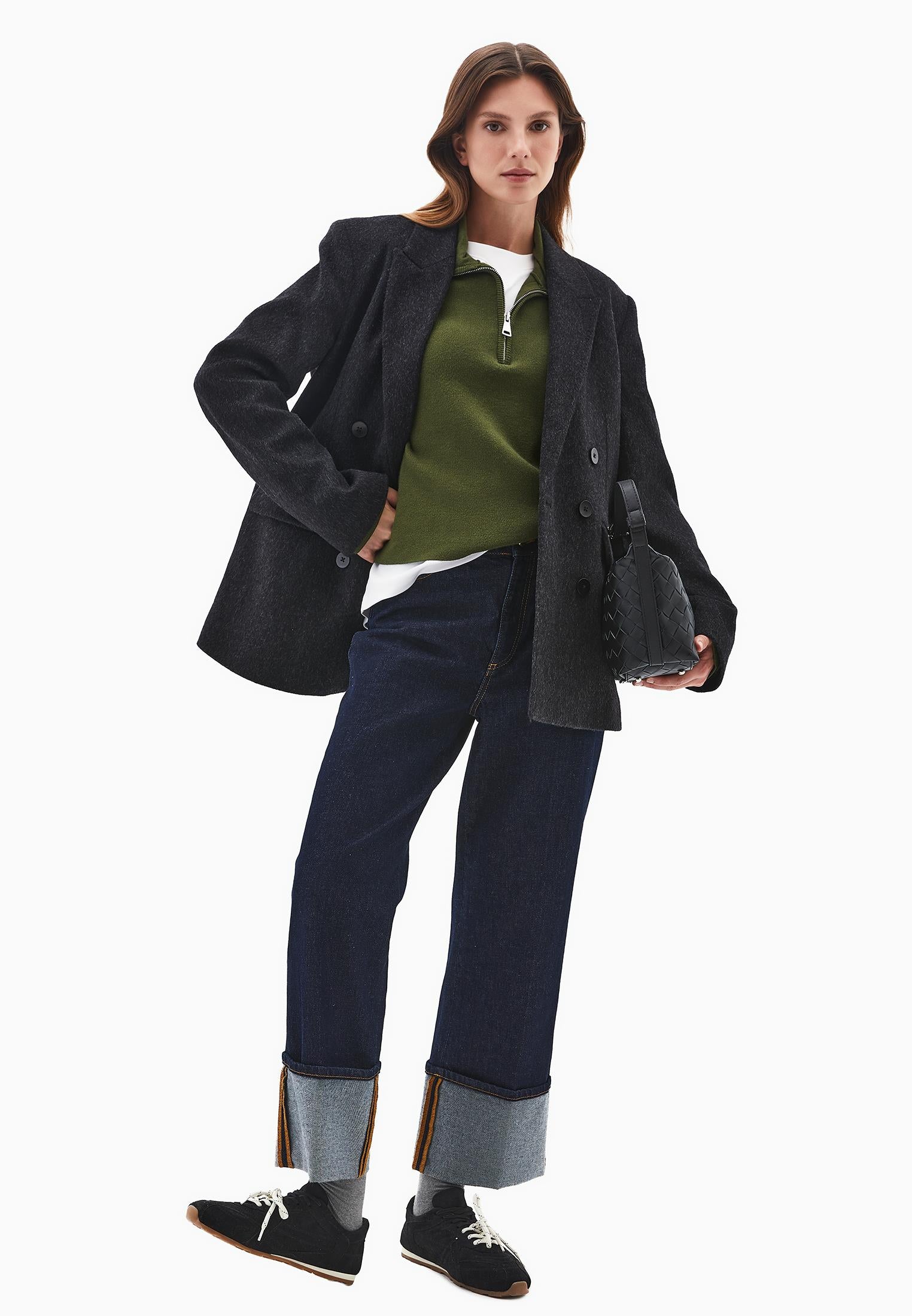 Double Breasted Blazer - BLACK