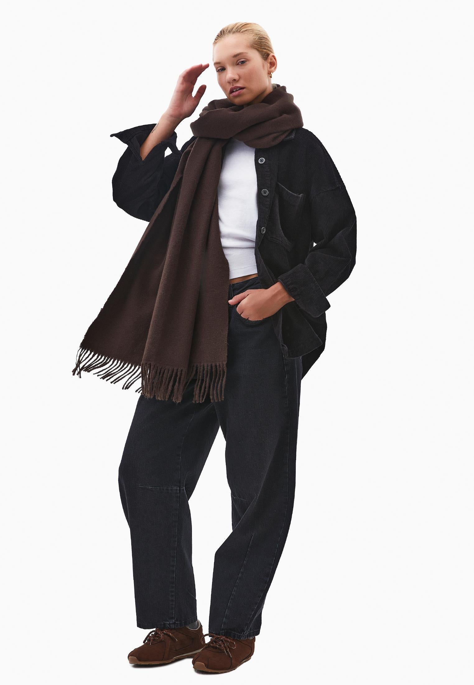 Cotton Oversize Shirt - BLACK