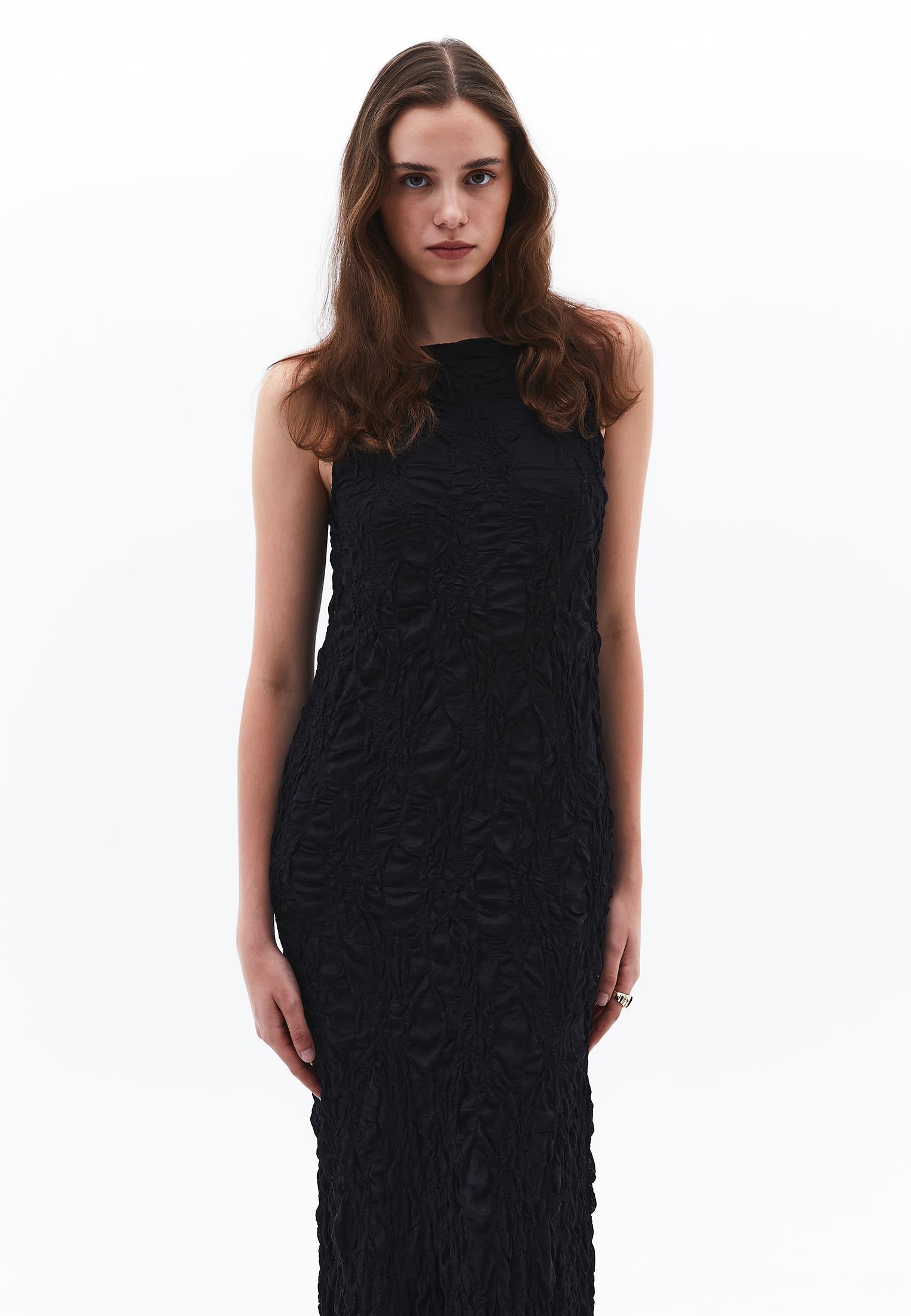 Long Lace Dress - BLACK