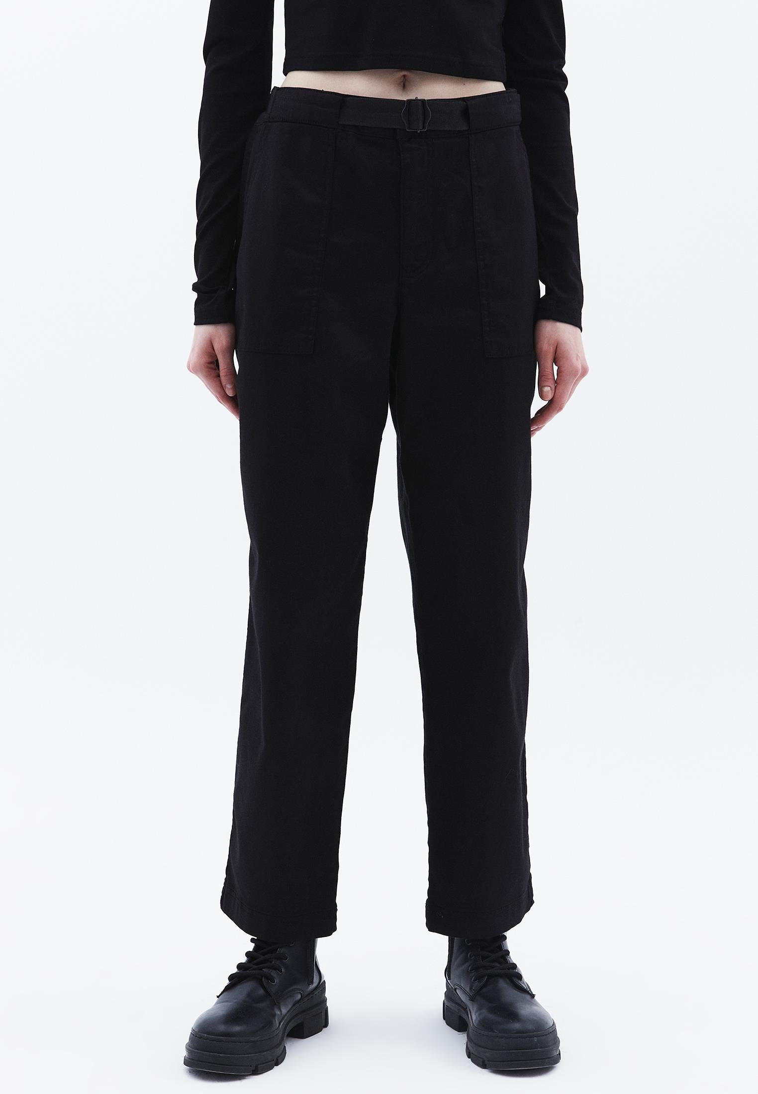 Carrot Fit Trousers - BLACK