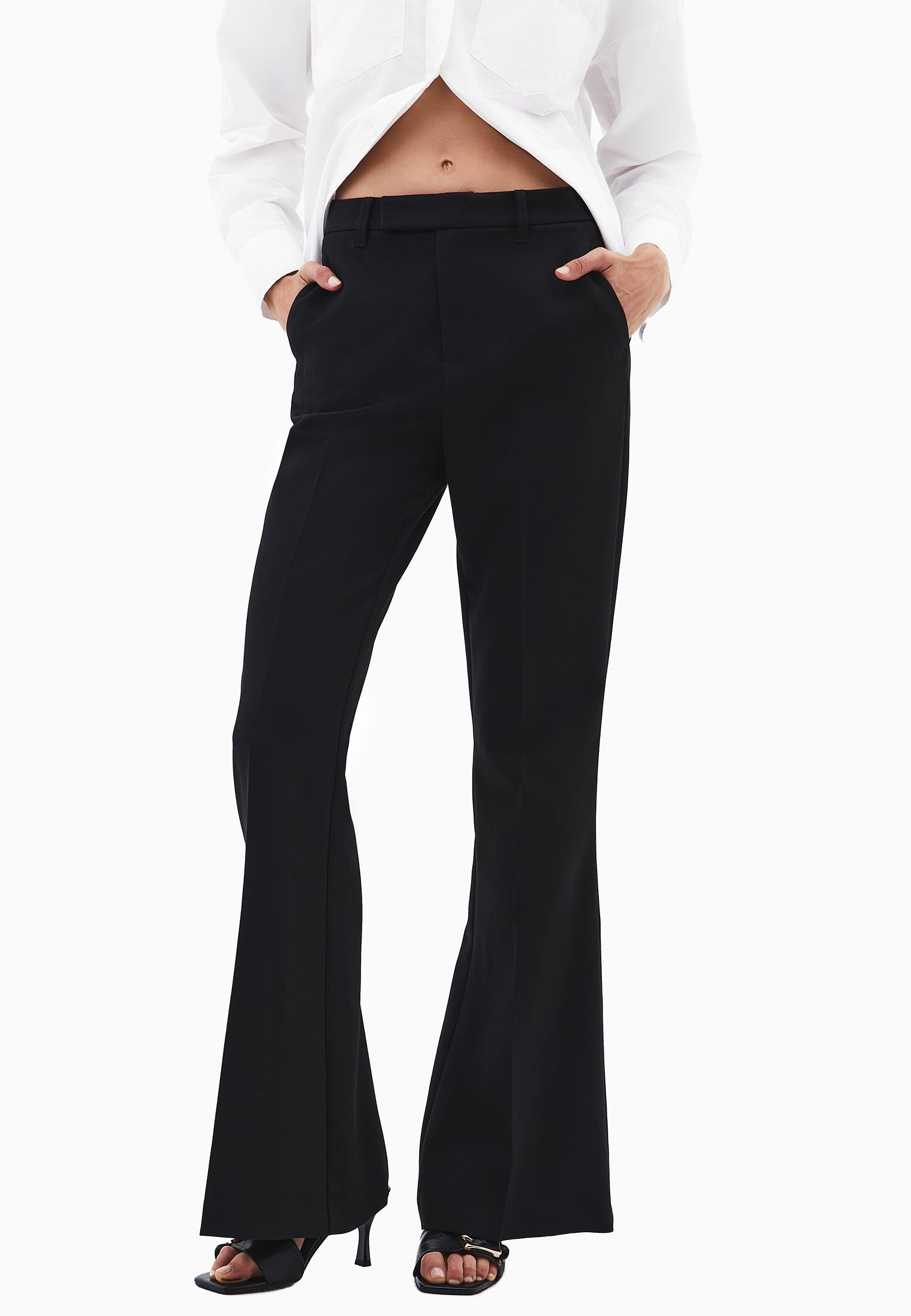 Spanish Leg High Waist Pants - BLACK