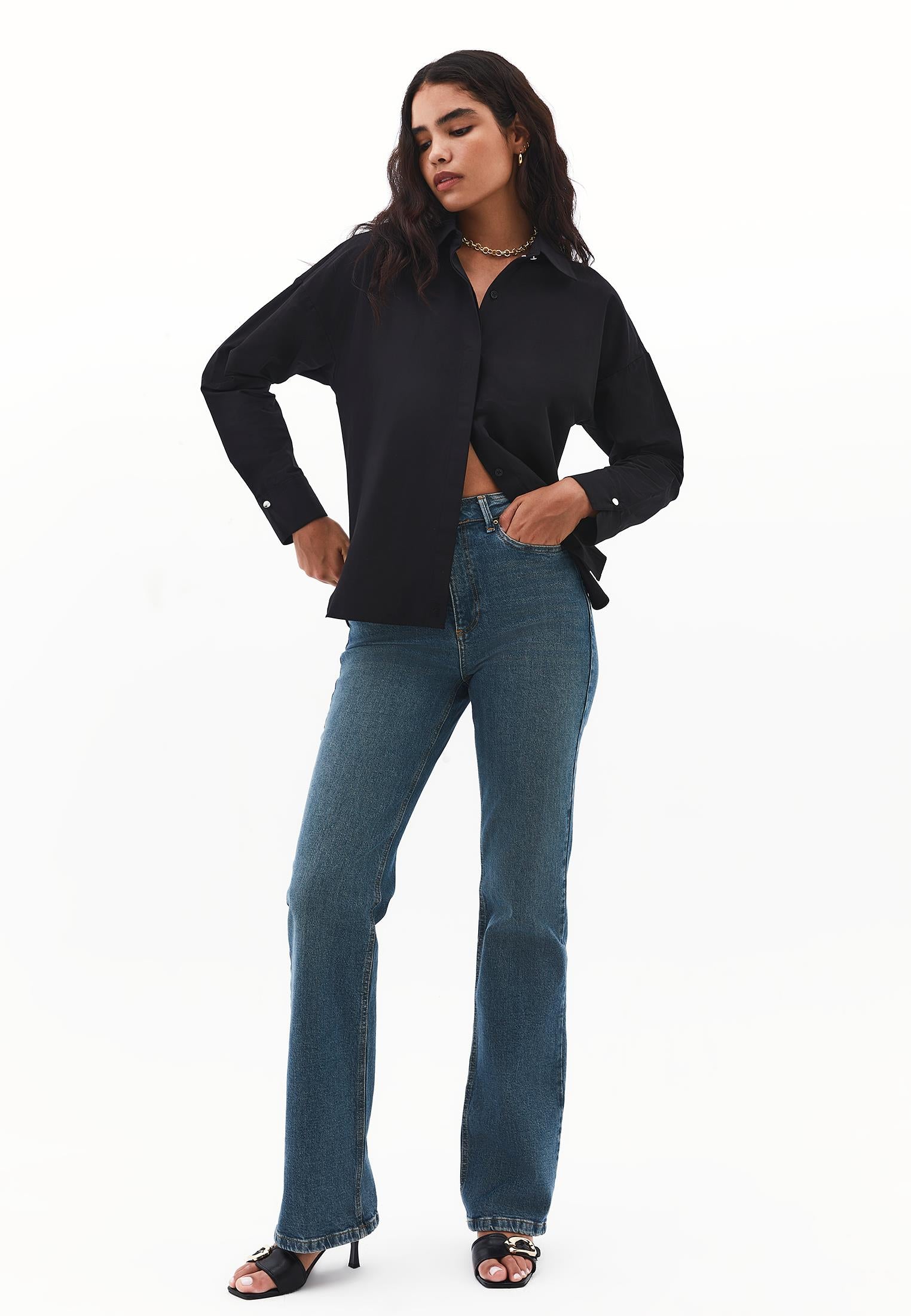 Shirt Model Poplin Weave - BLACK