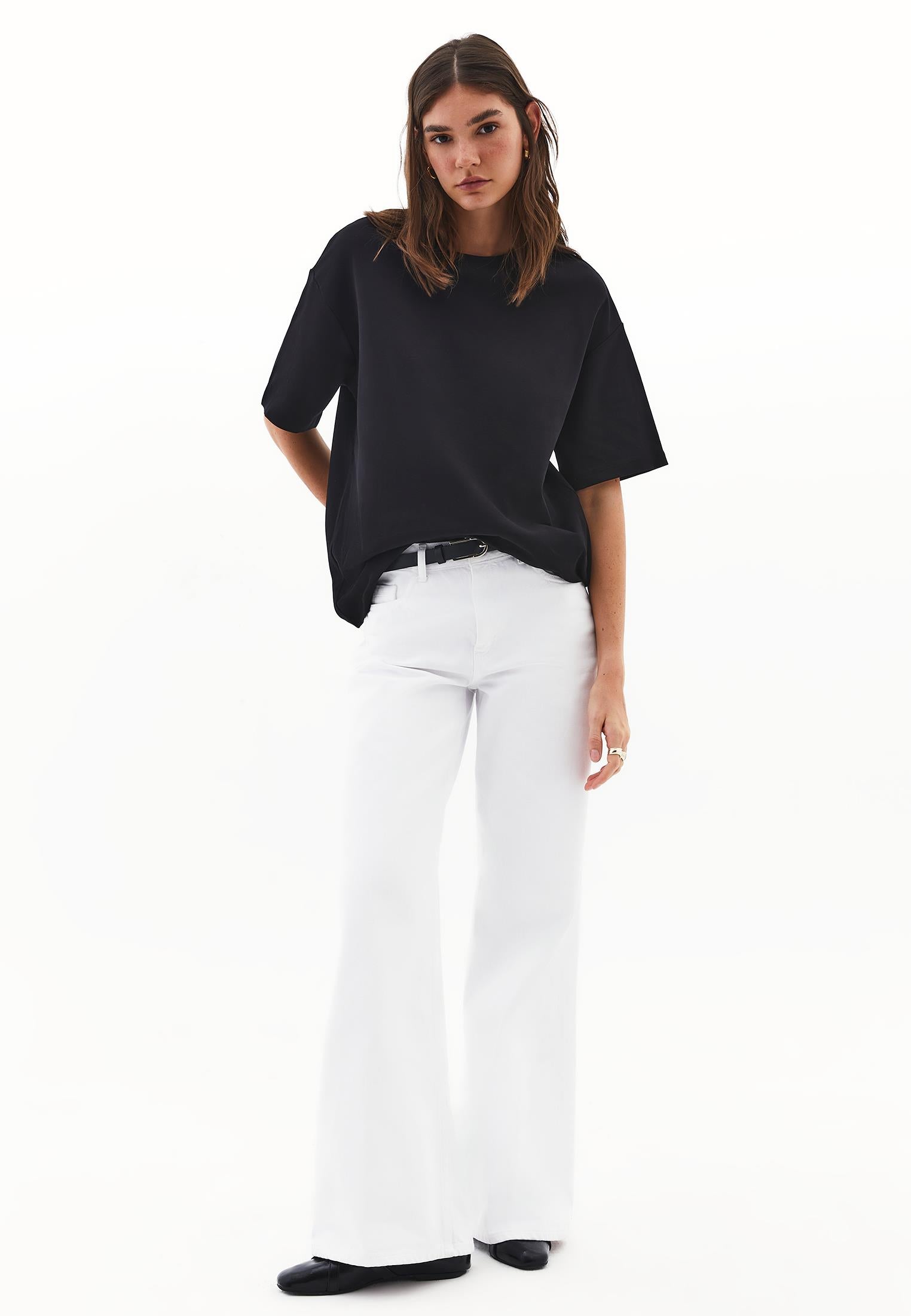 Oversize Cotton T-Shirt - BLACK