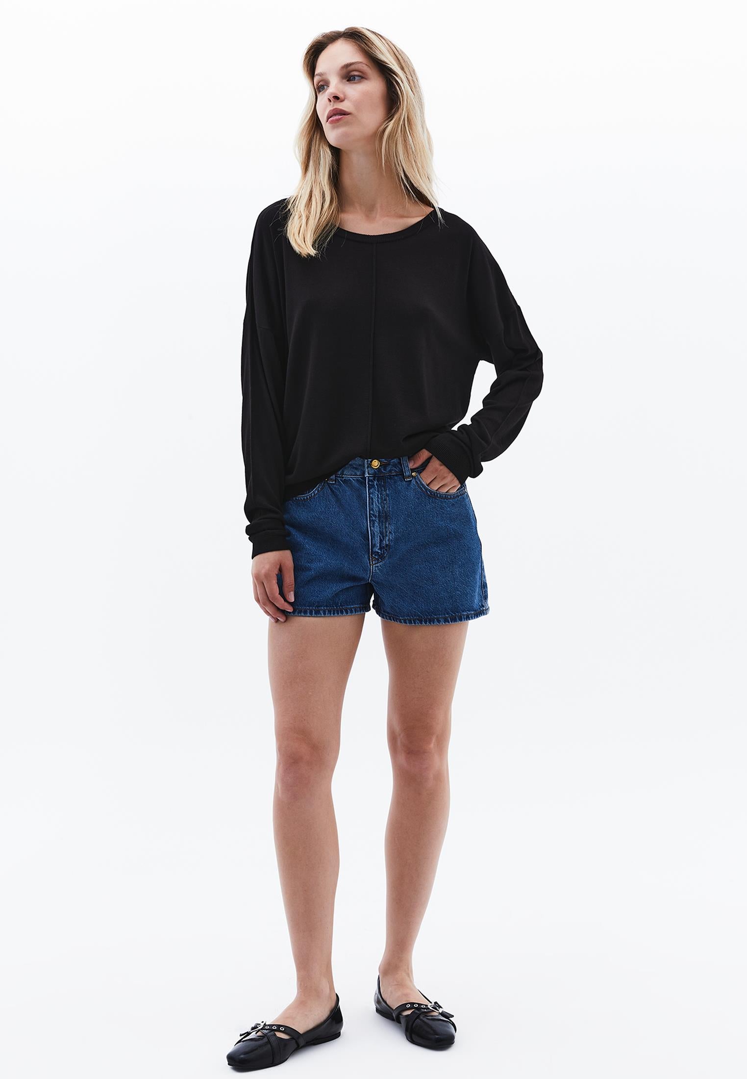 Winter Boat Neck Sweater - BLACK
