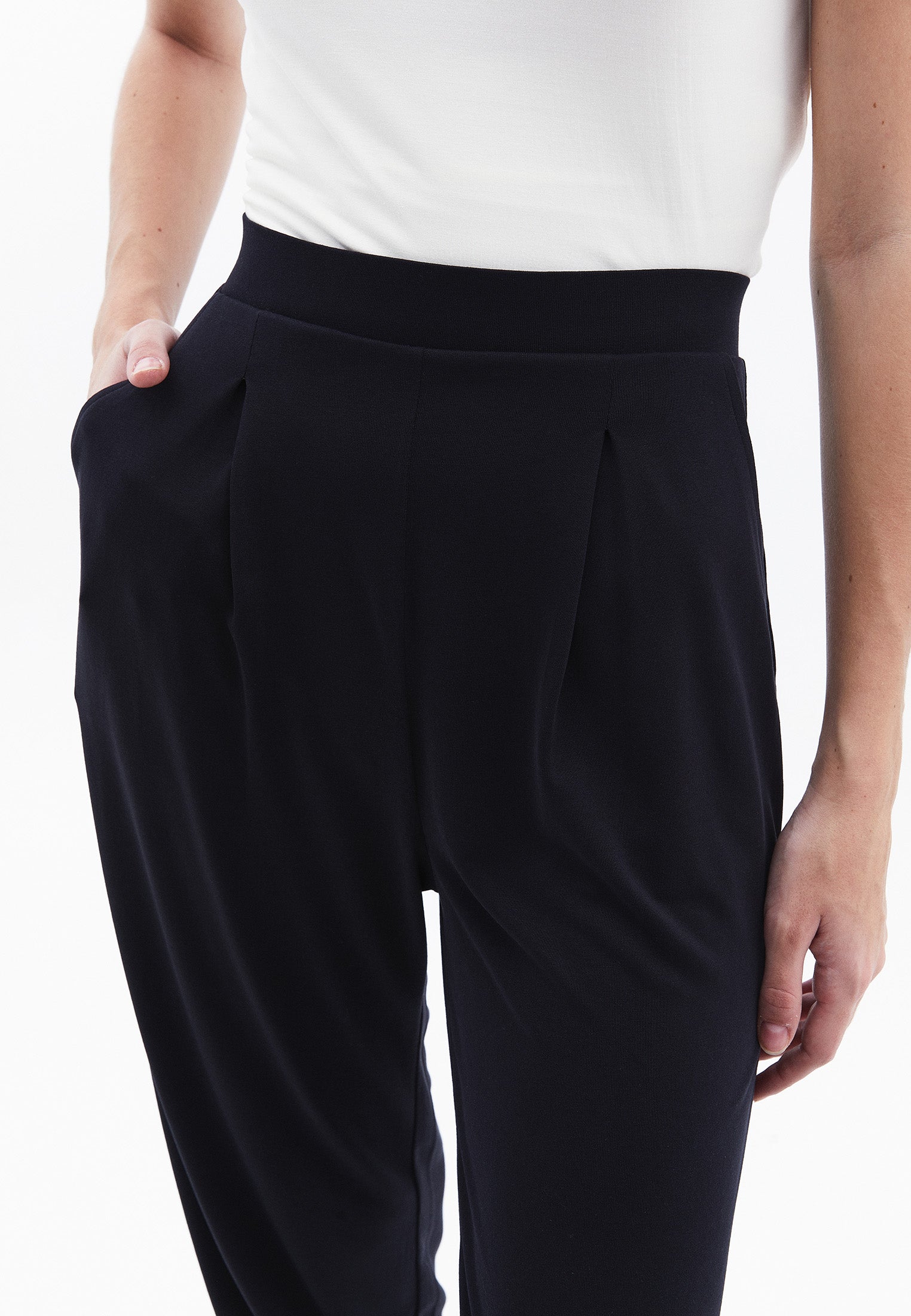 High Waist Jogger Pants - BLACK