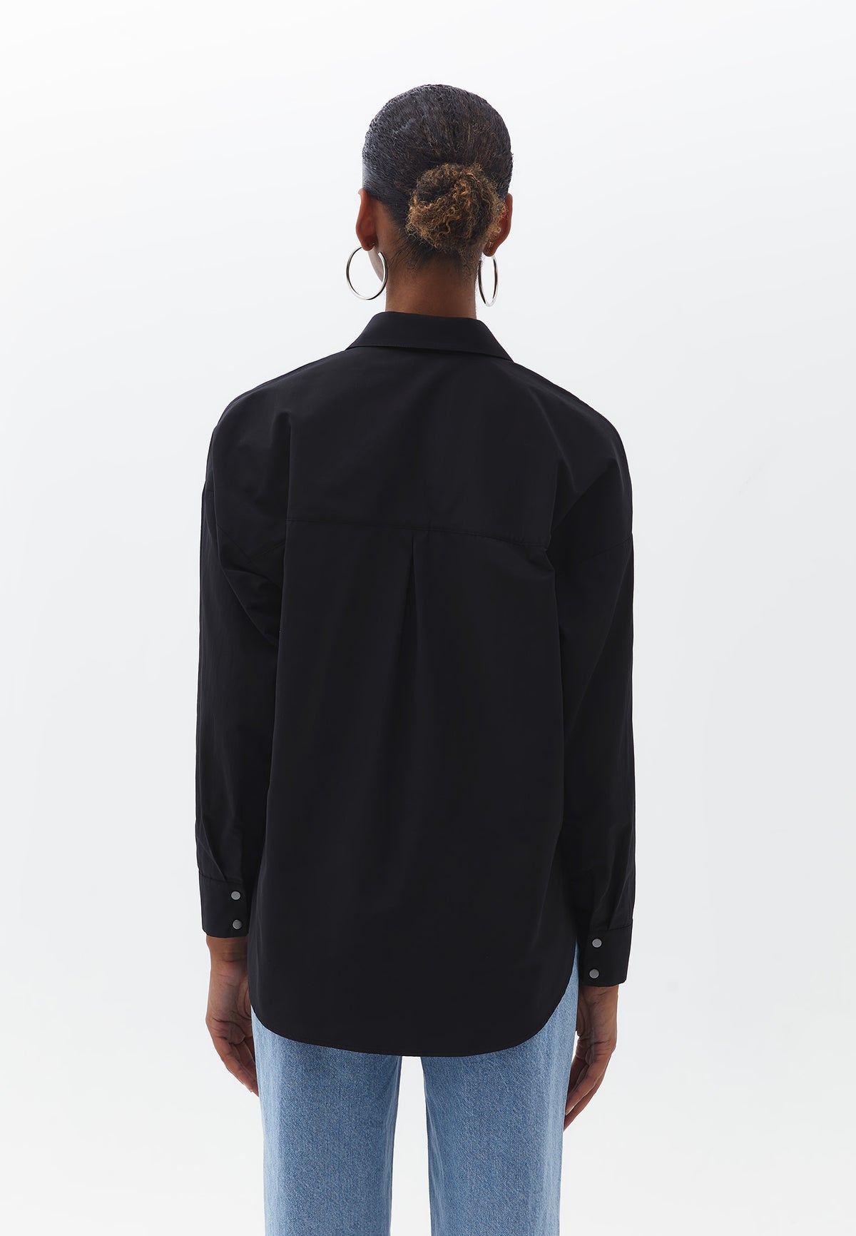 50% POLYESTER 50% COTTON - BLACK