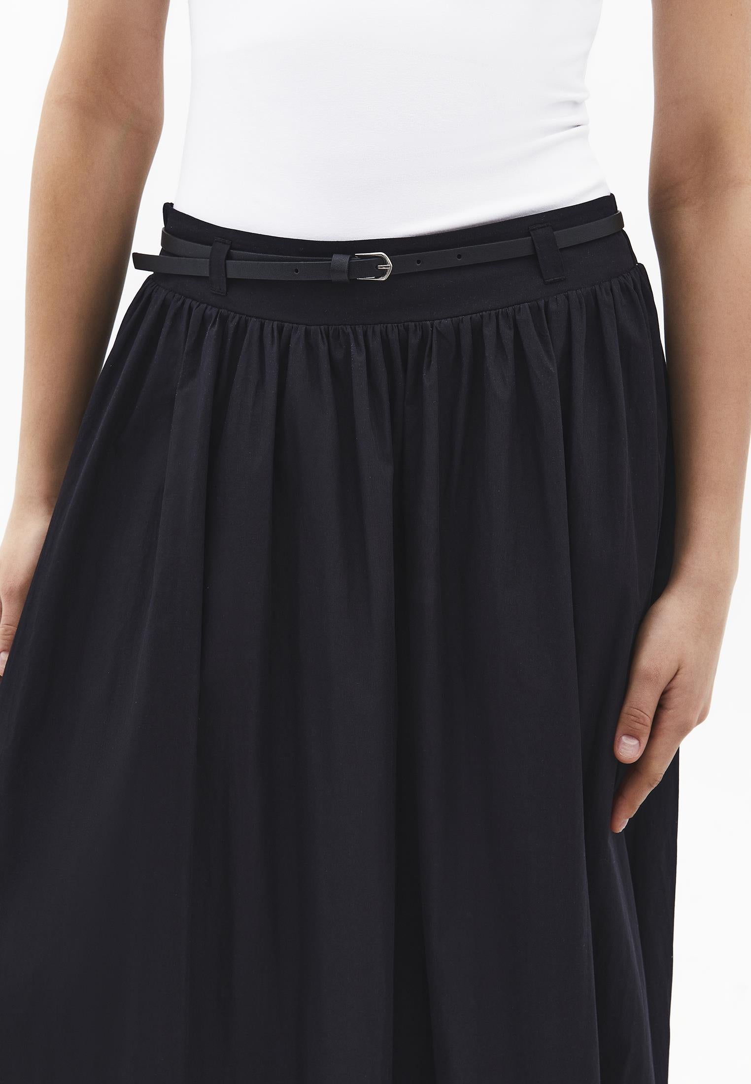 A-Line Long Skirt - BLACK