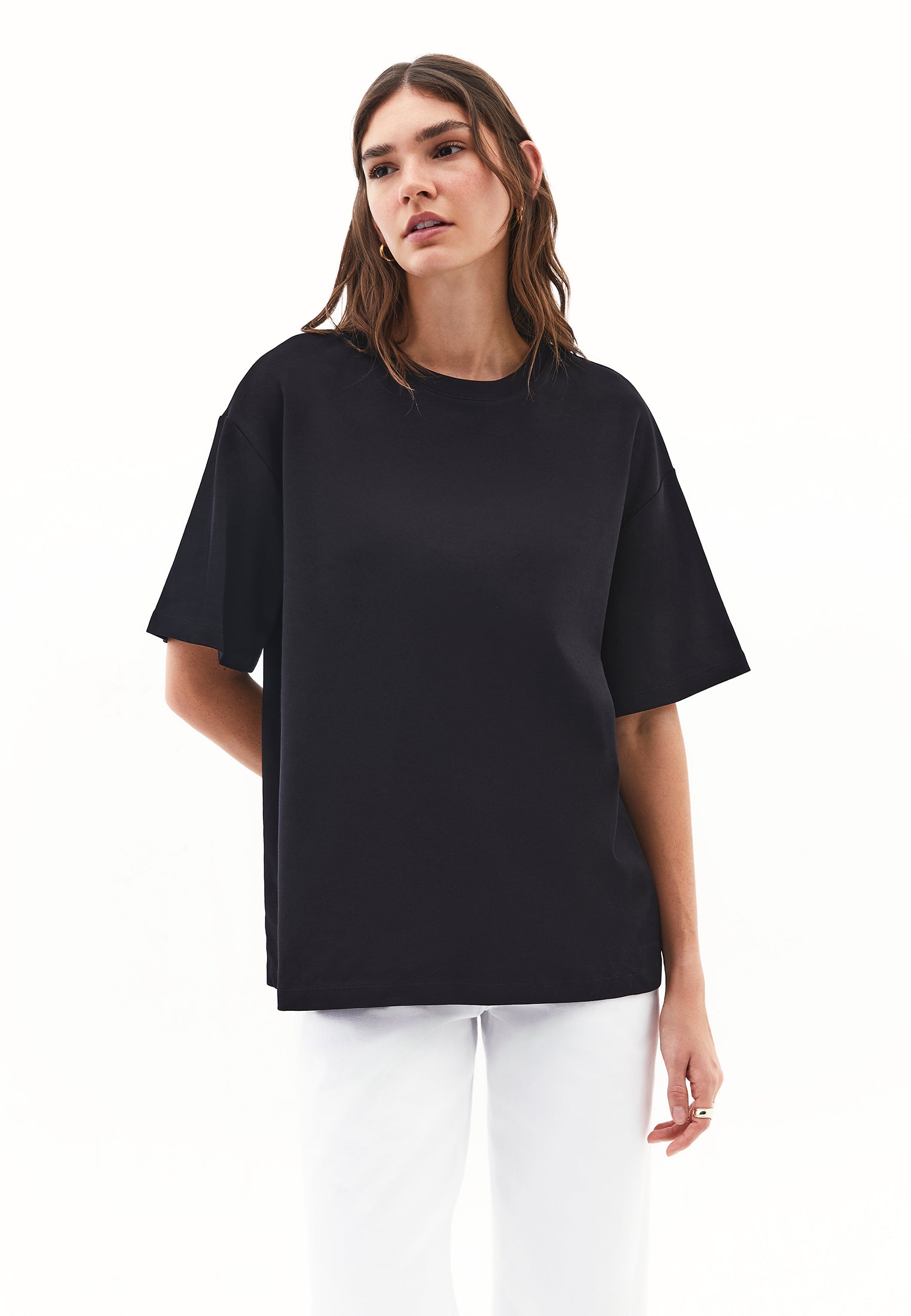 Oversize Cotton T-Shirt - BLACK