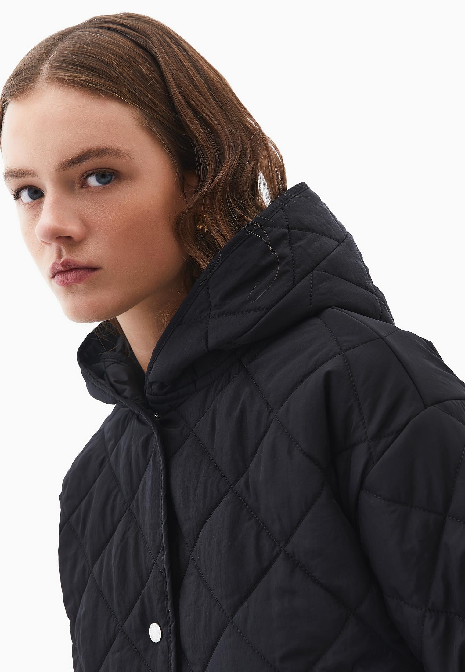 Long Coat With Hood - BLACK