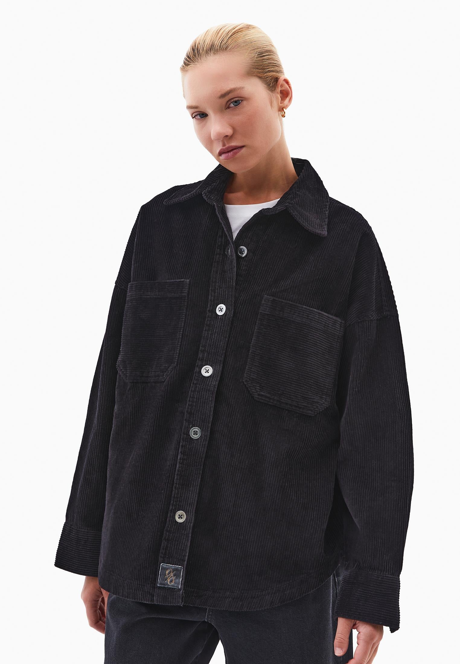 Cotton Oversize Shirt - BLACK