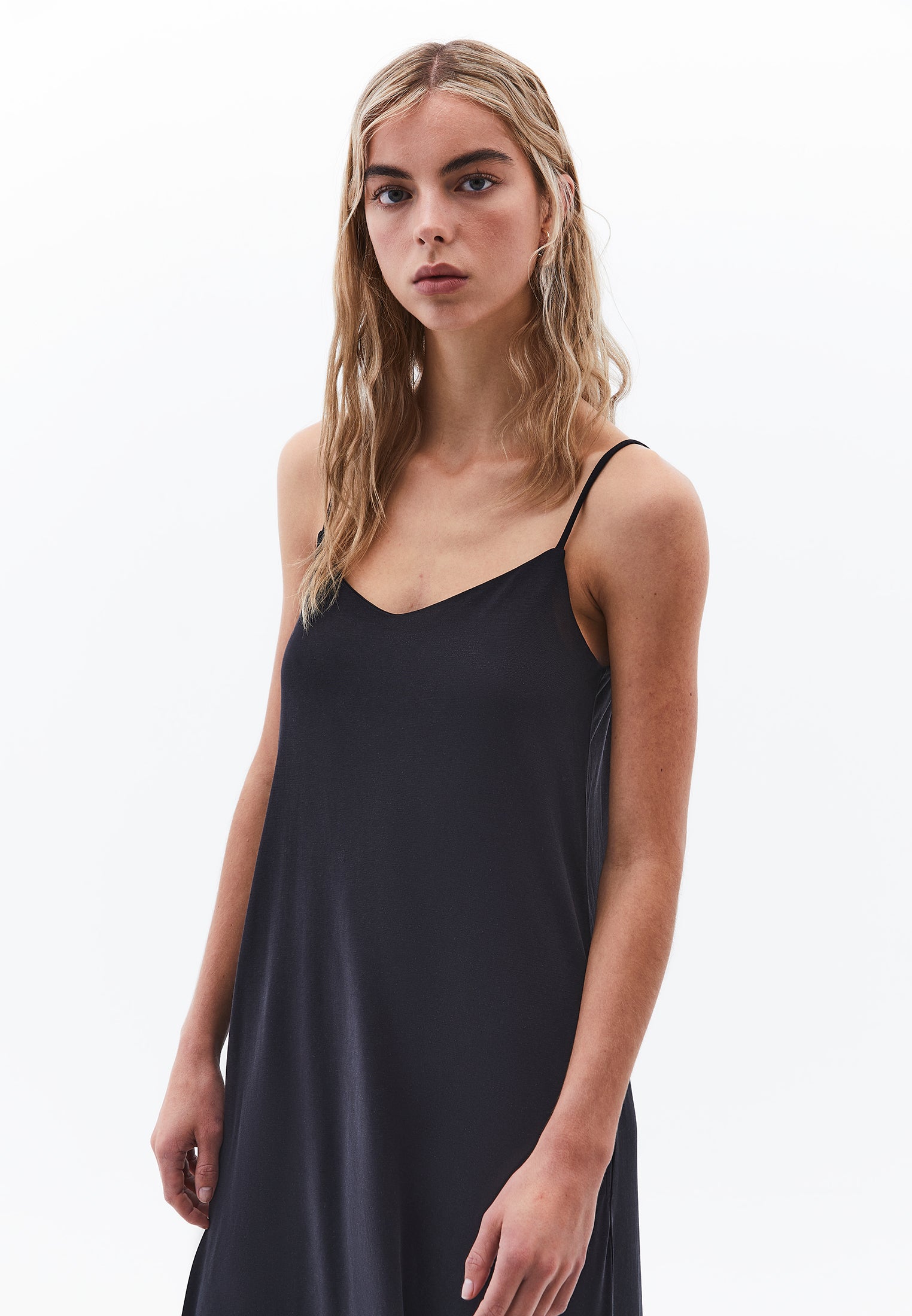 Sleeveless Strappy Midi Dress - BLACK
