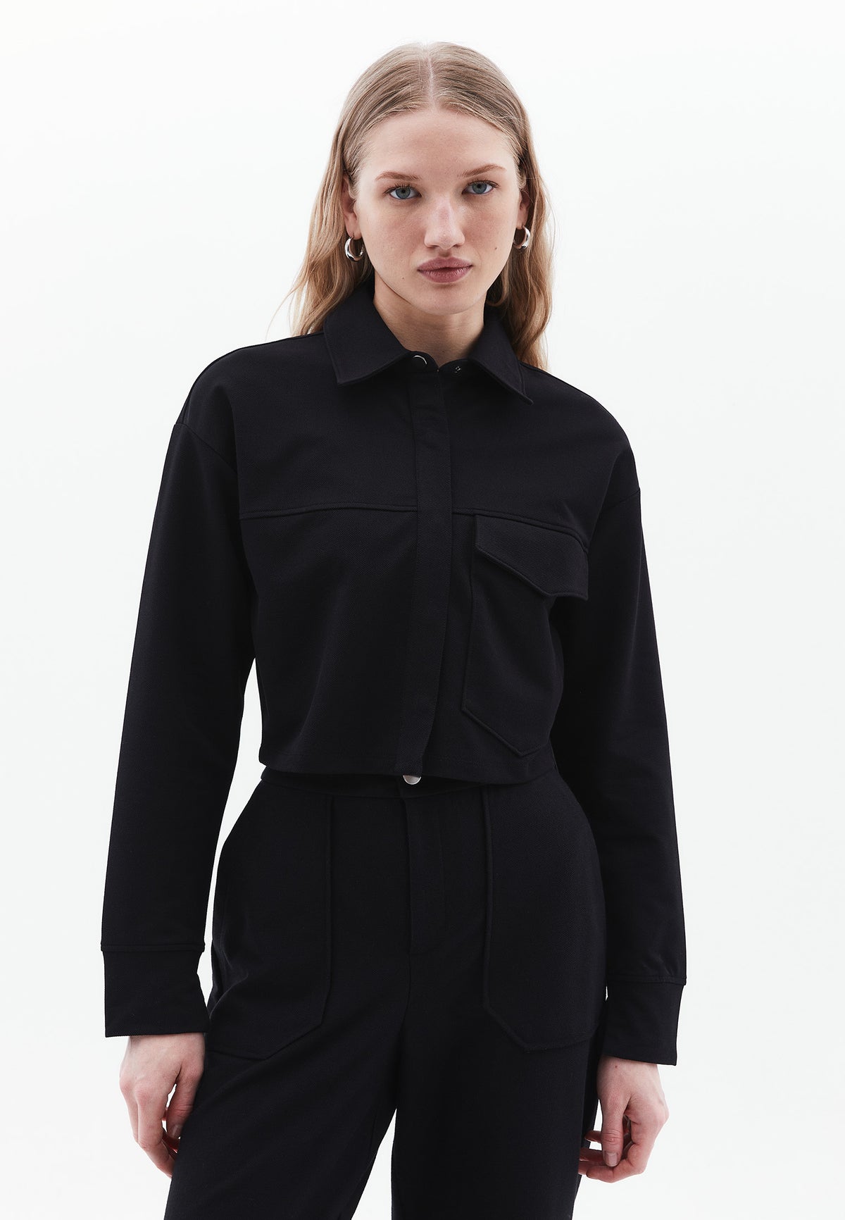Pocket Crop Sweatshirt - BLACK