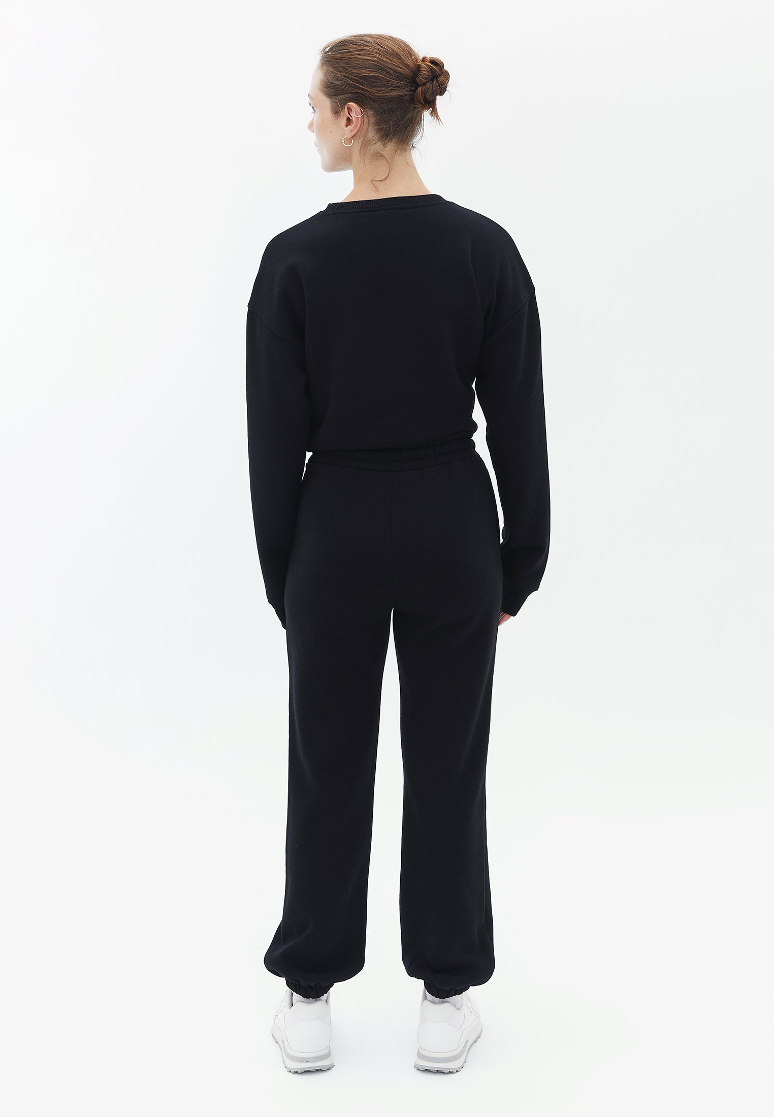 High Waisted Jogger Pants With Pocket Detail - BLACK