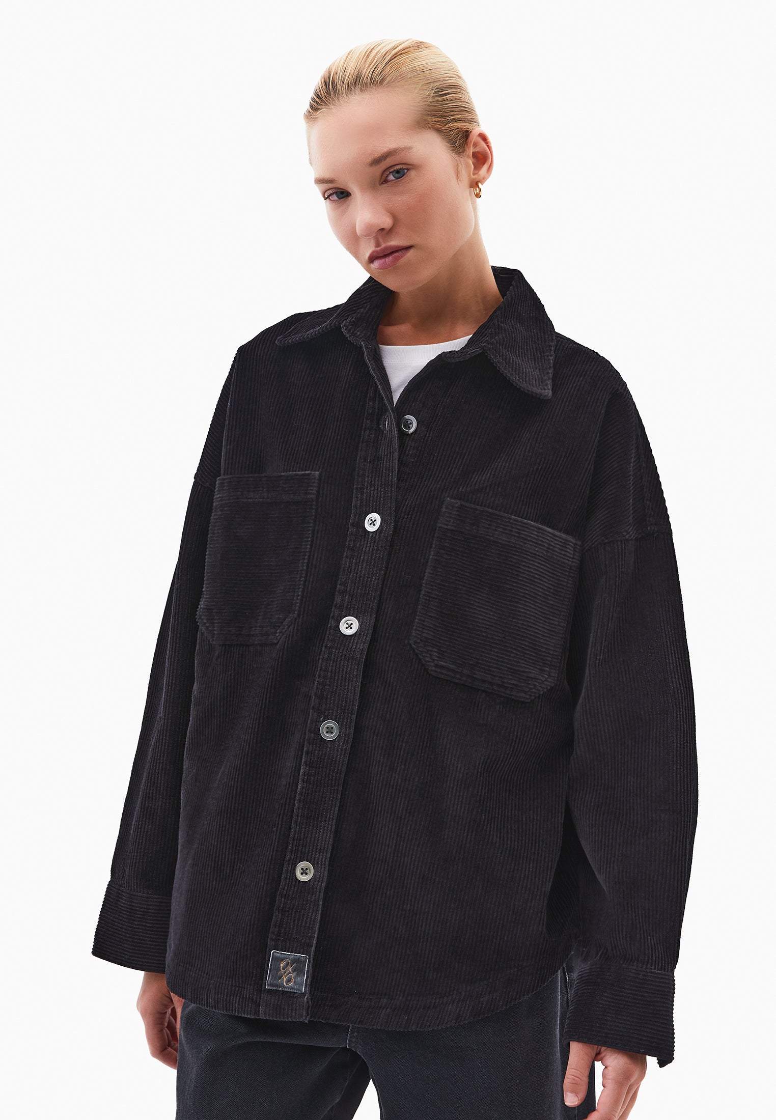 Cotton Oversize Shirt - BLACK