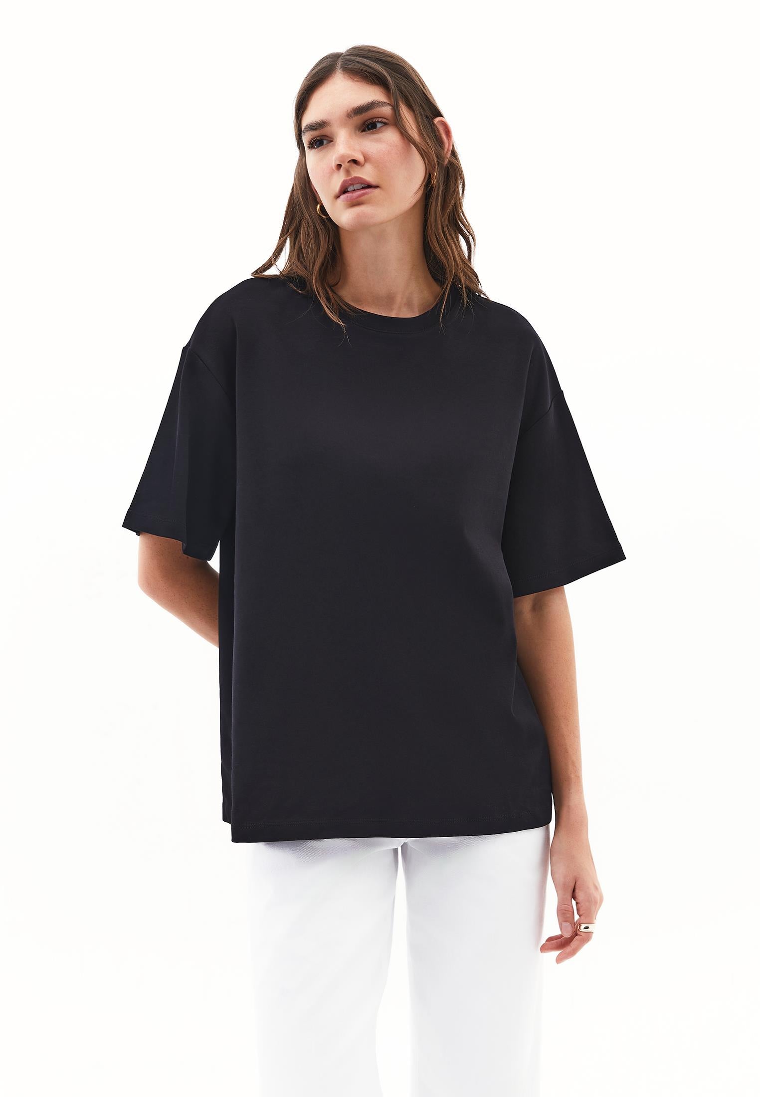 Oversize Cotton T-Shirt - BLACK