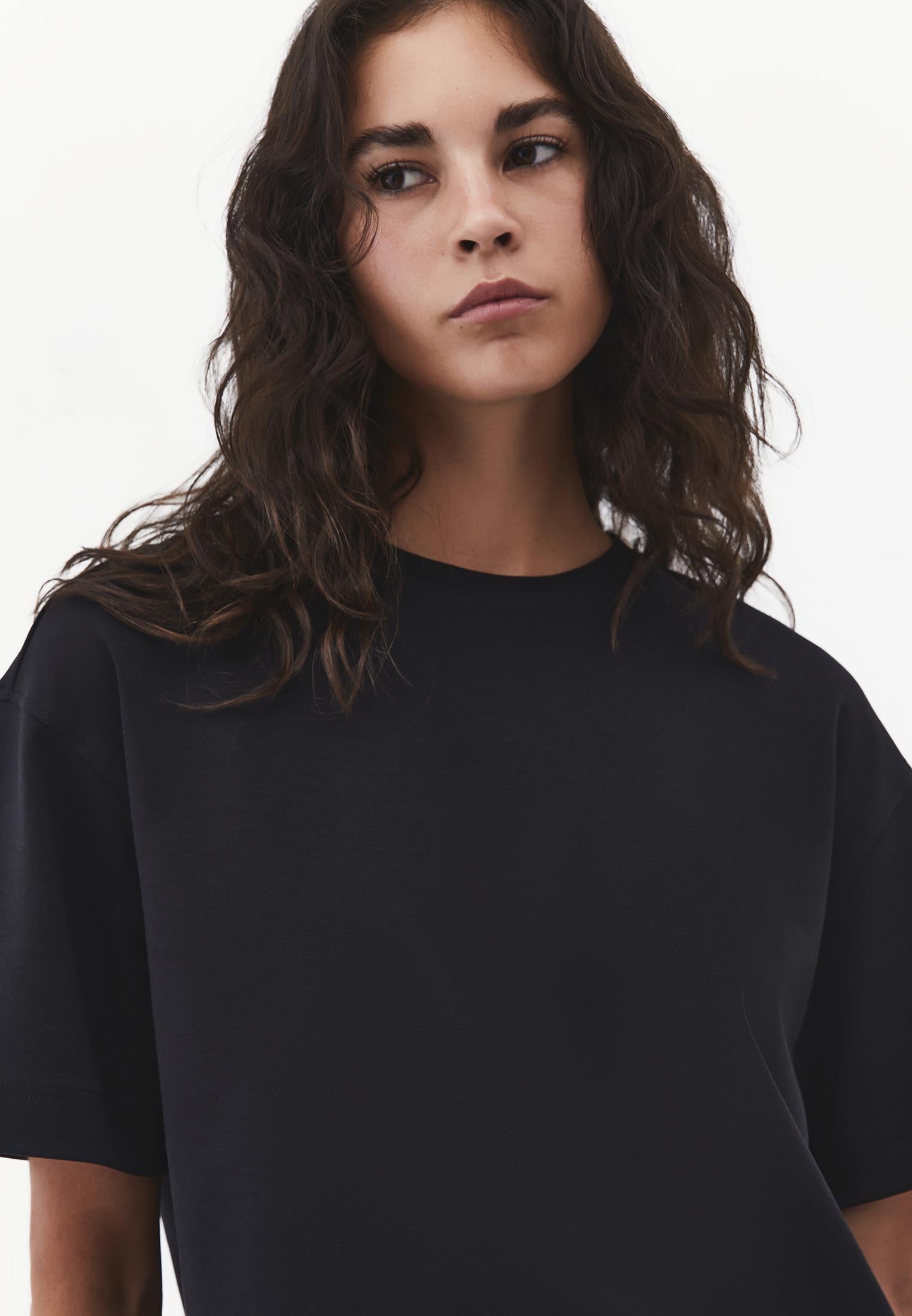 Oversize Crew Neck Short Sleeve T-Shirt - BLACK