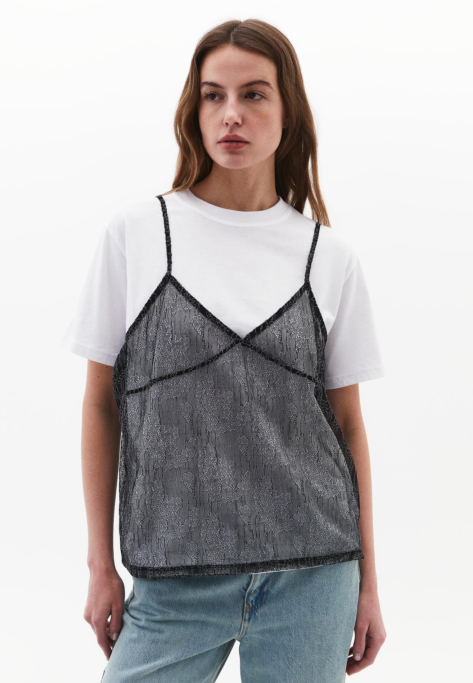 Oversize Crew Neck T-Shirt - WHITE/BLACK