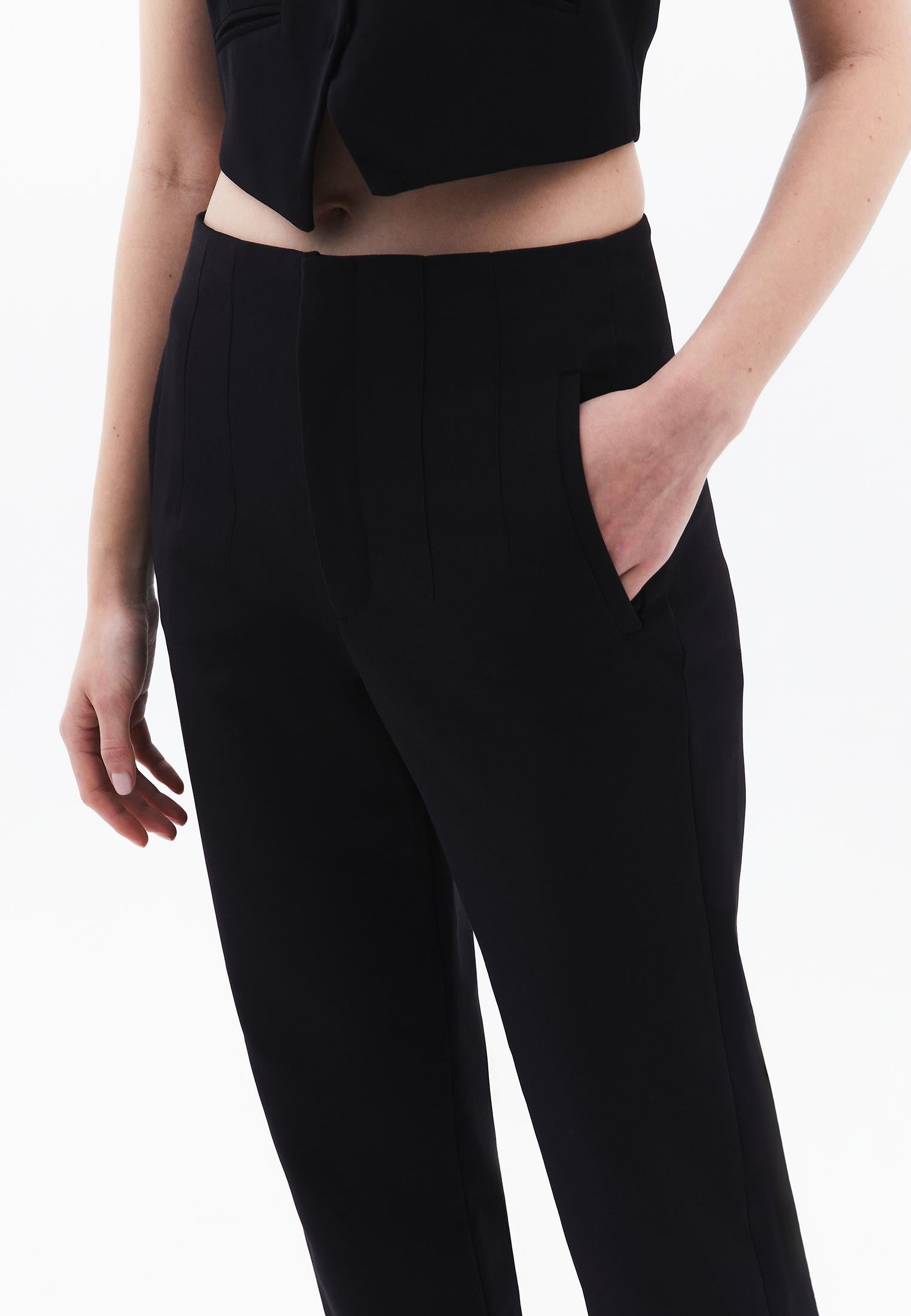 Carrot Cut Ultra High Waist Standard Pants - BLACK