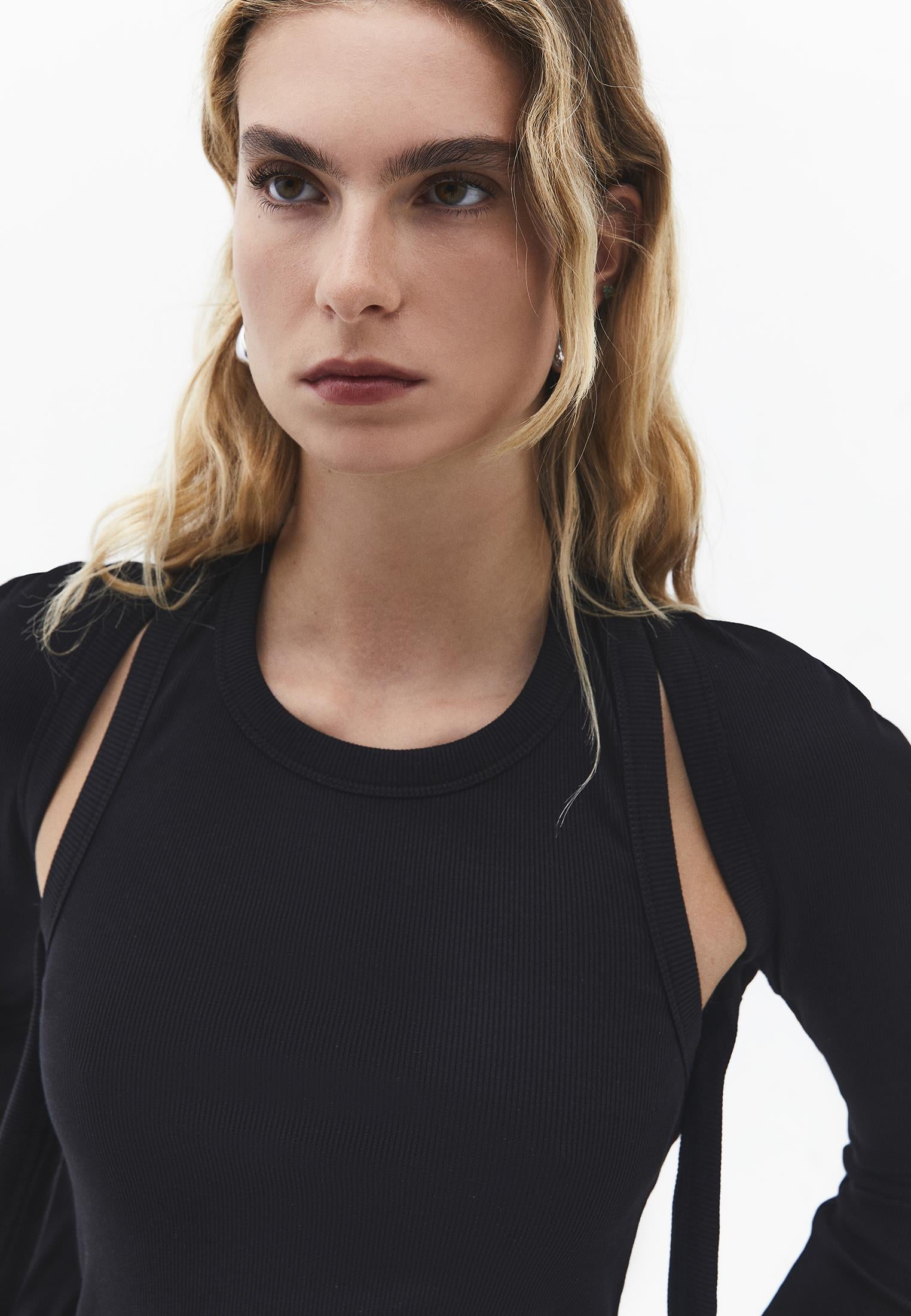 Halter Neck Sleeveless Blouse - BLACK