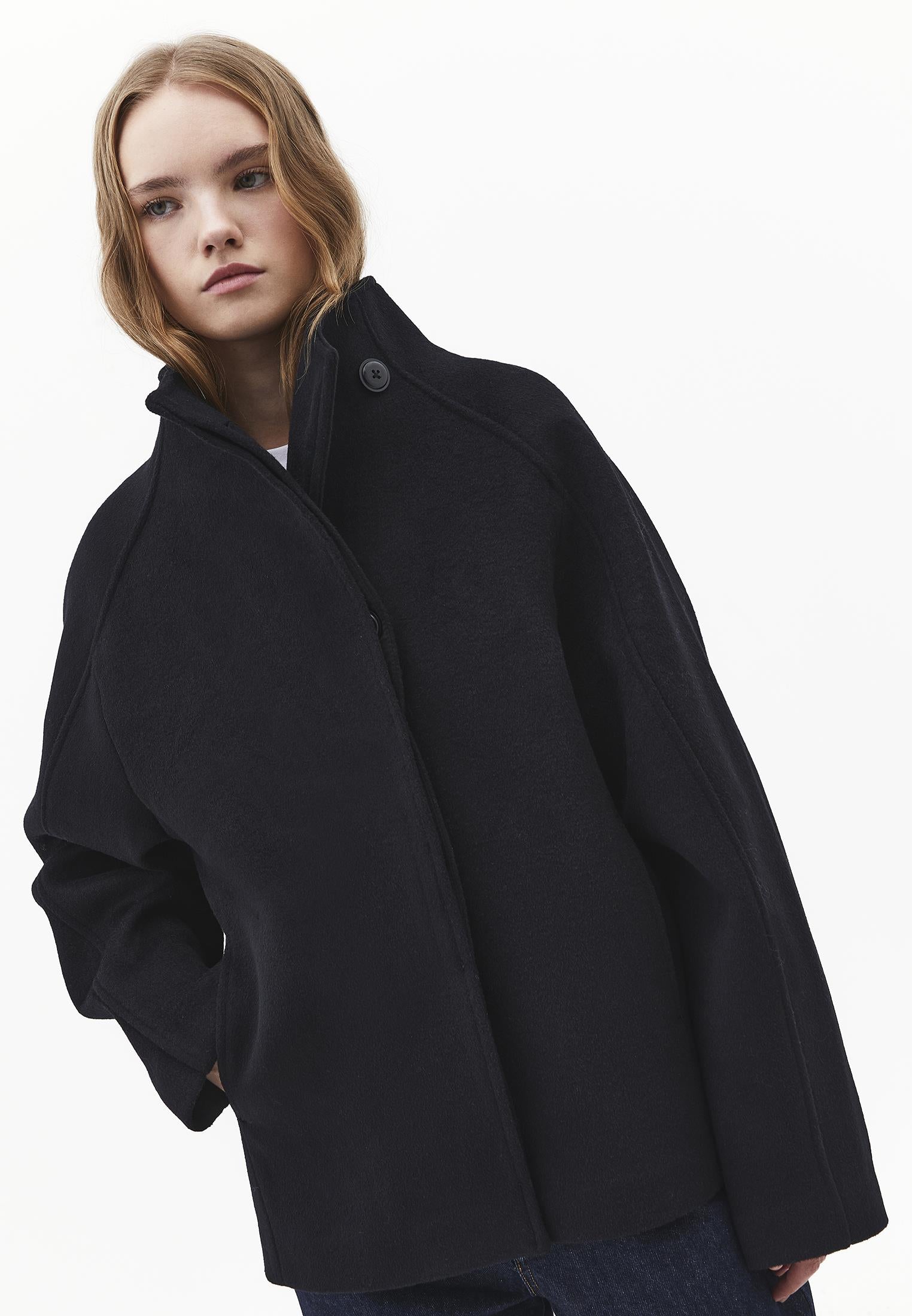 Oversize Standard Women's Coat - BLACK