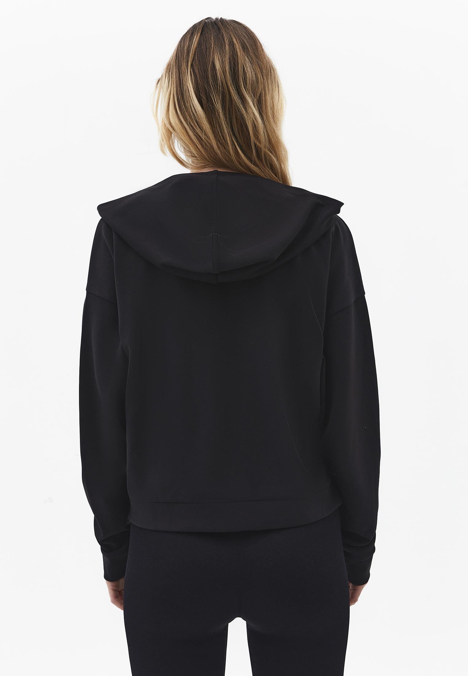 Long Sleeved Sweatshirt With Pocket Detail - BLACK