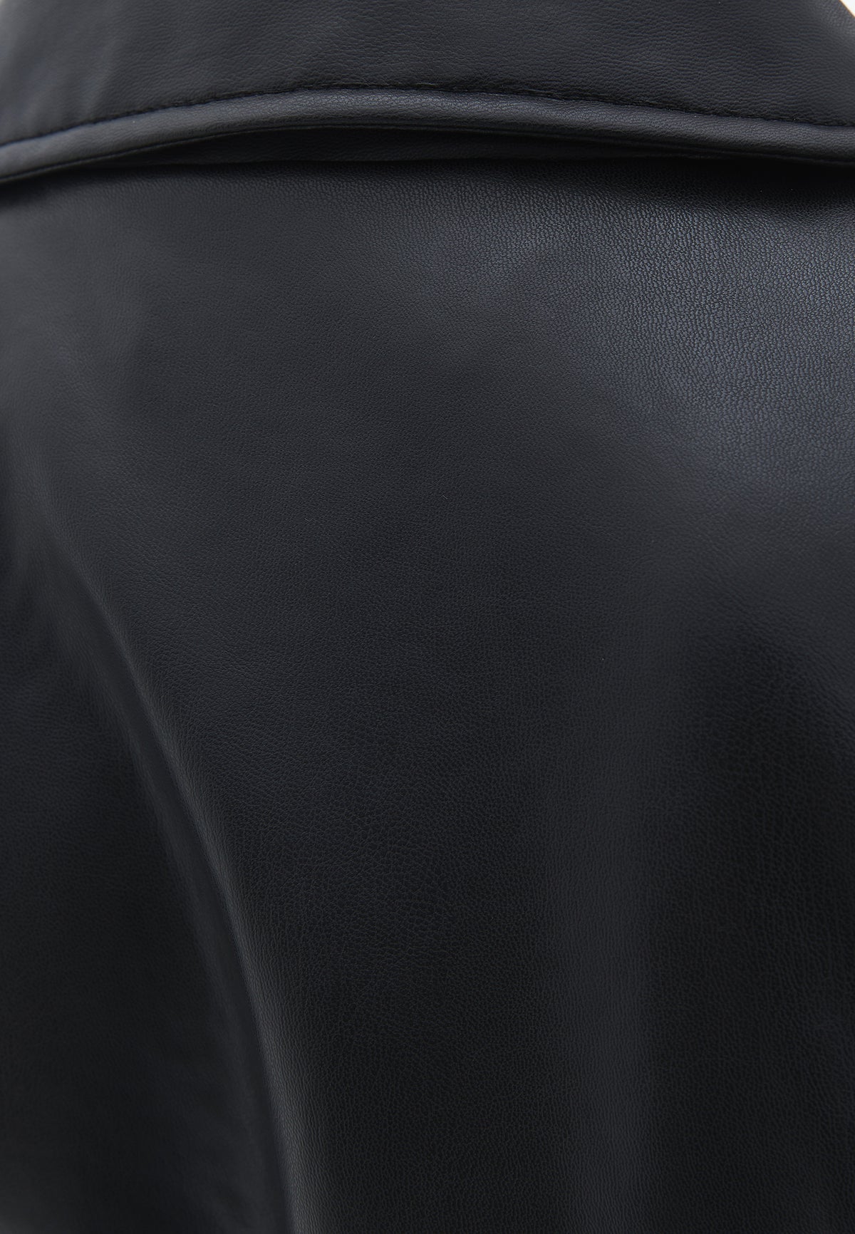 Shirt Collar Closed Jacket - BLACK