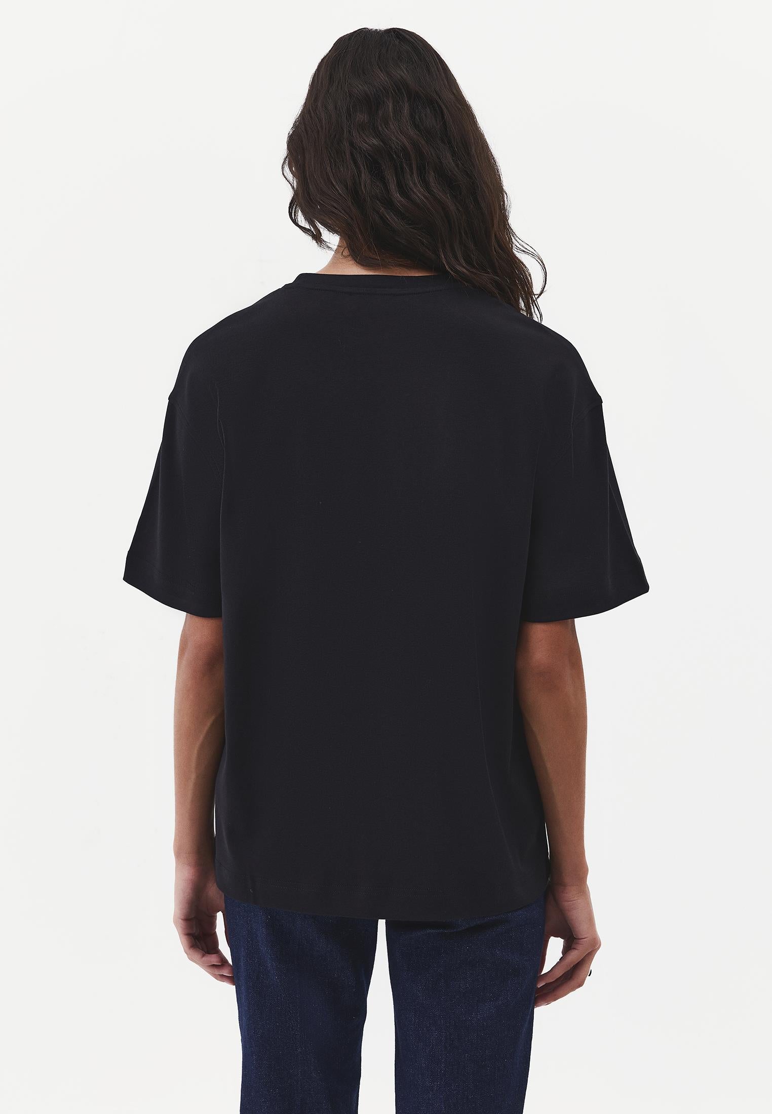 Oversize Crew Neck Short Sleeve T-Shirt - BLACK
