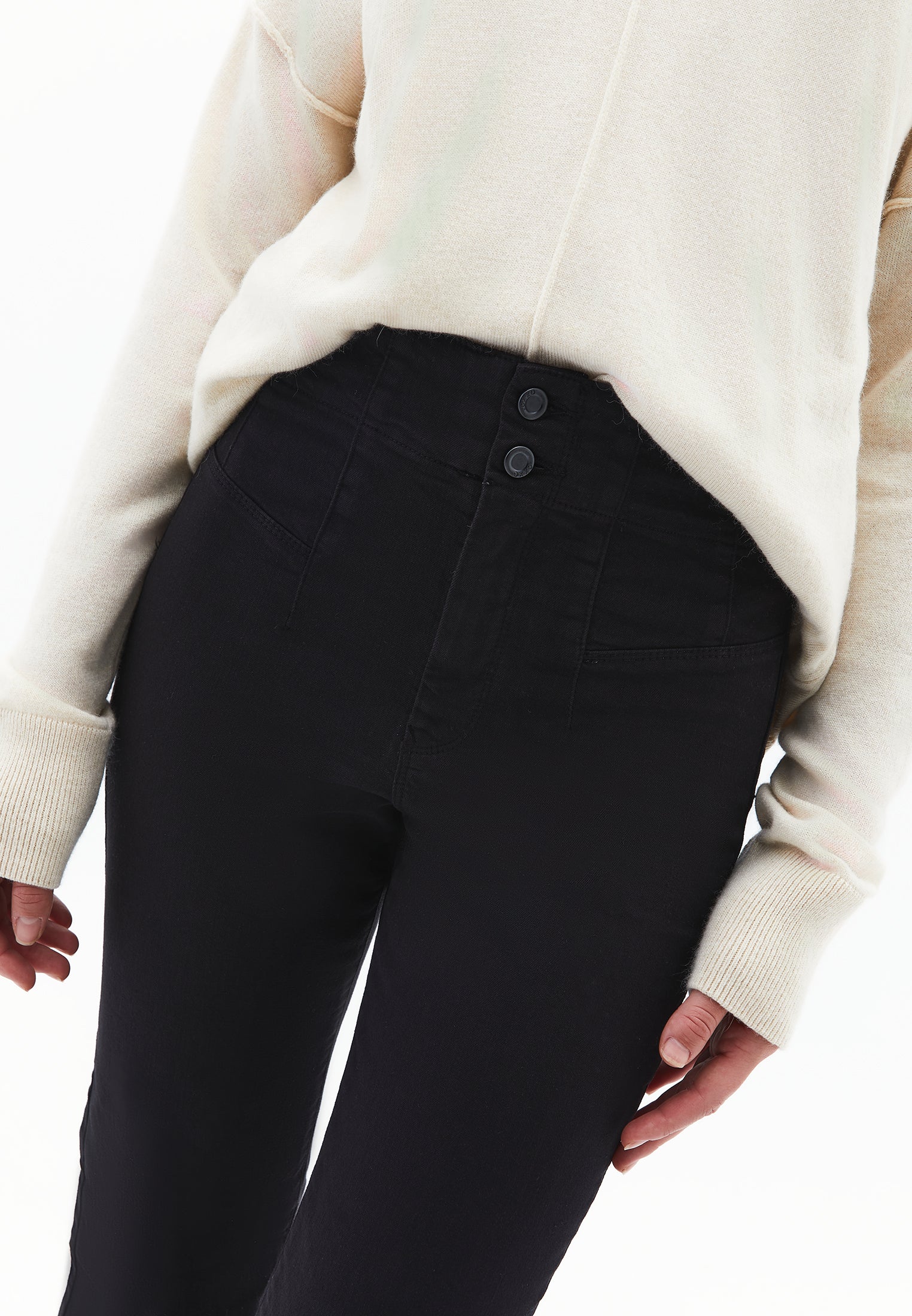 Long Slit Spanish Flared Pants - BLACK