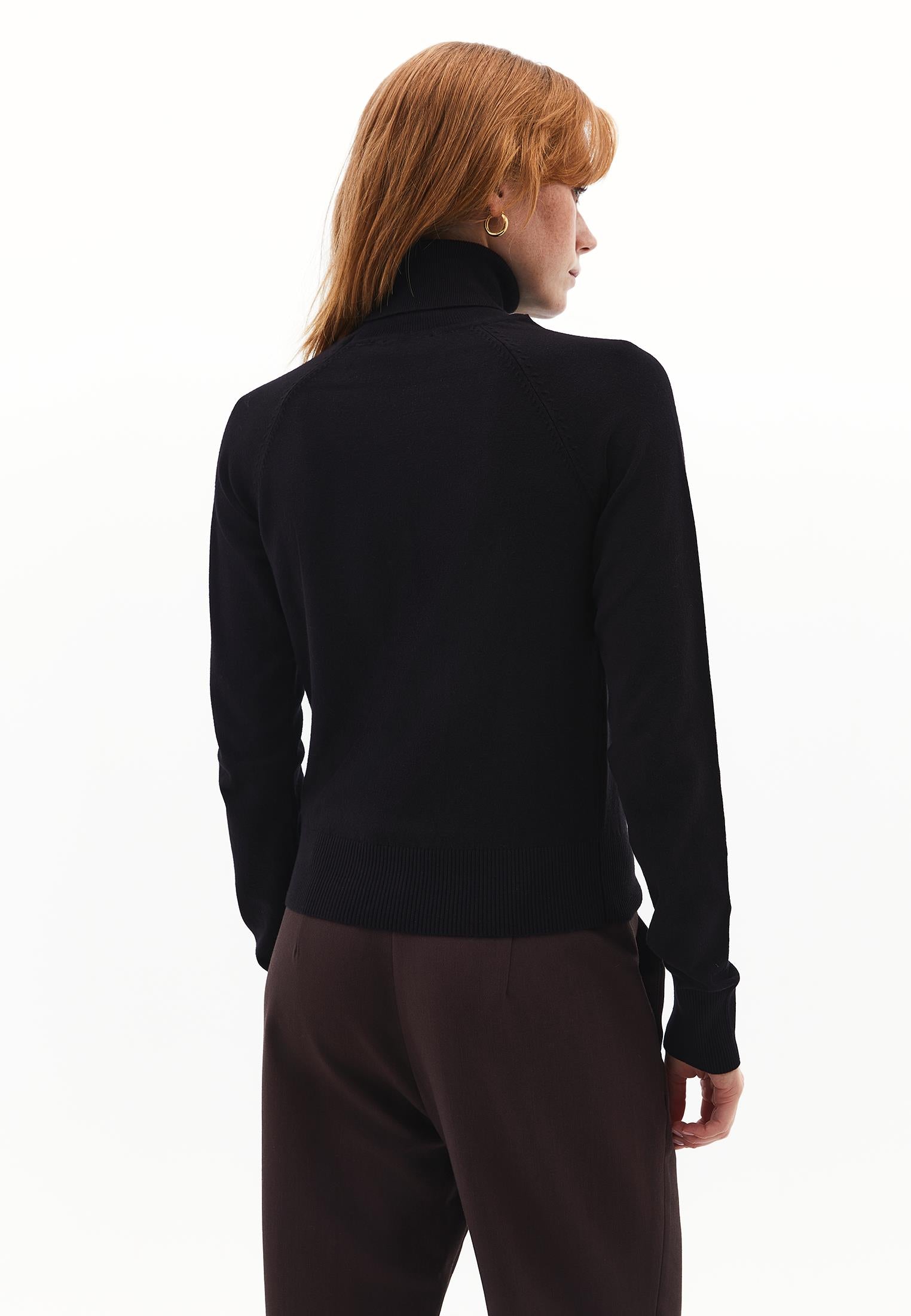 Slim Fit Turtleneck Knitwear - BLACK